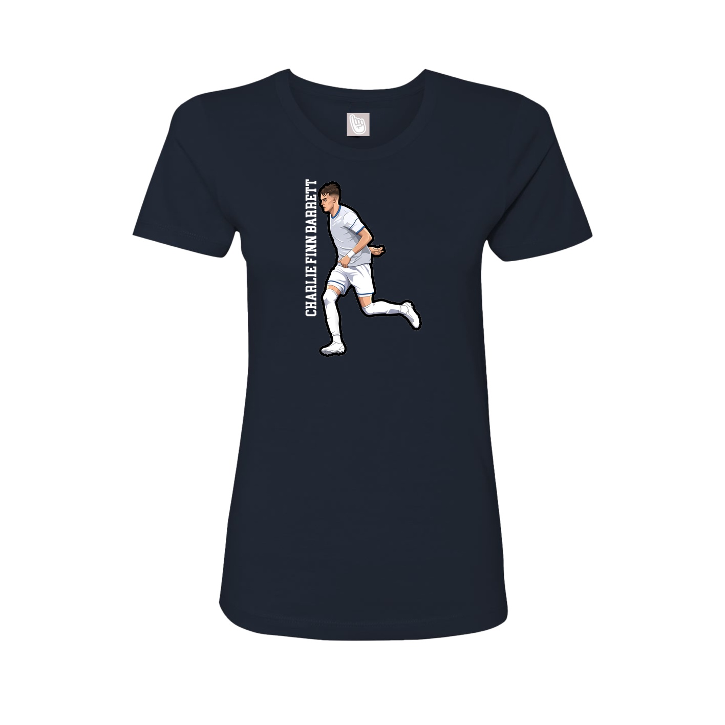 Fitted Women's Tee — Name Vertical in Navy