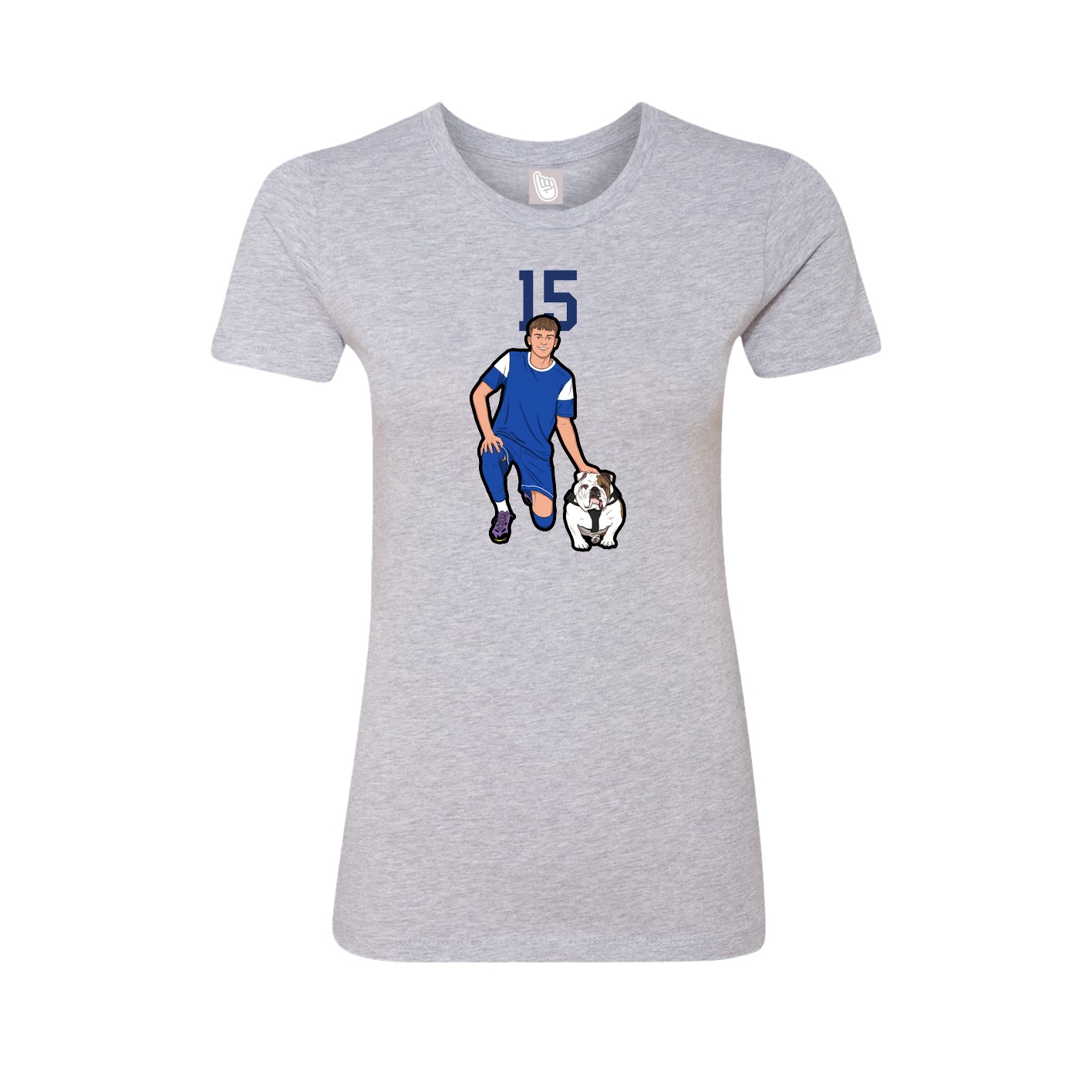Fitted Women's Tee — Number Top in Grey