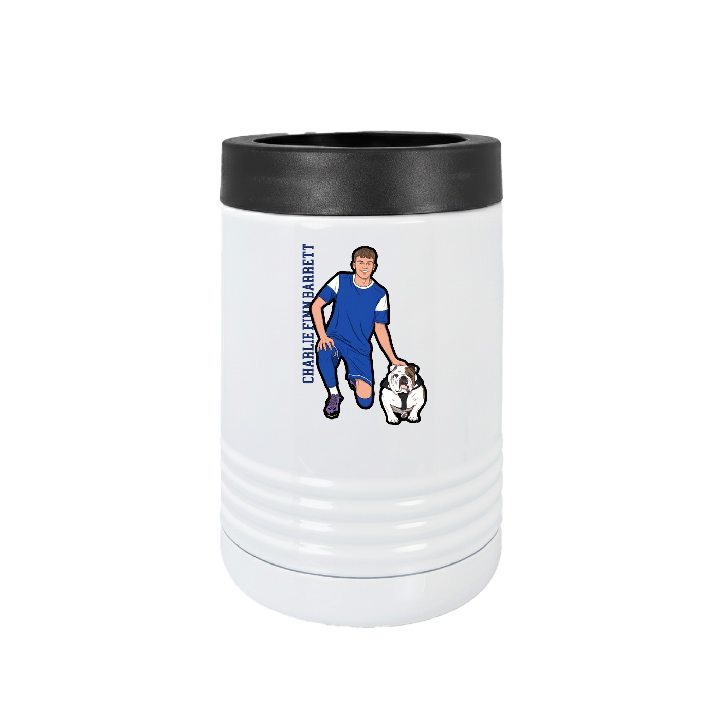 Beverage Holder — Name Vertical in White