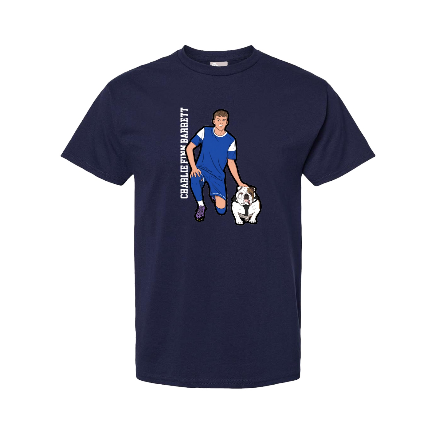 Tee — Name Vertical in Navy