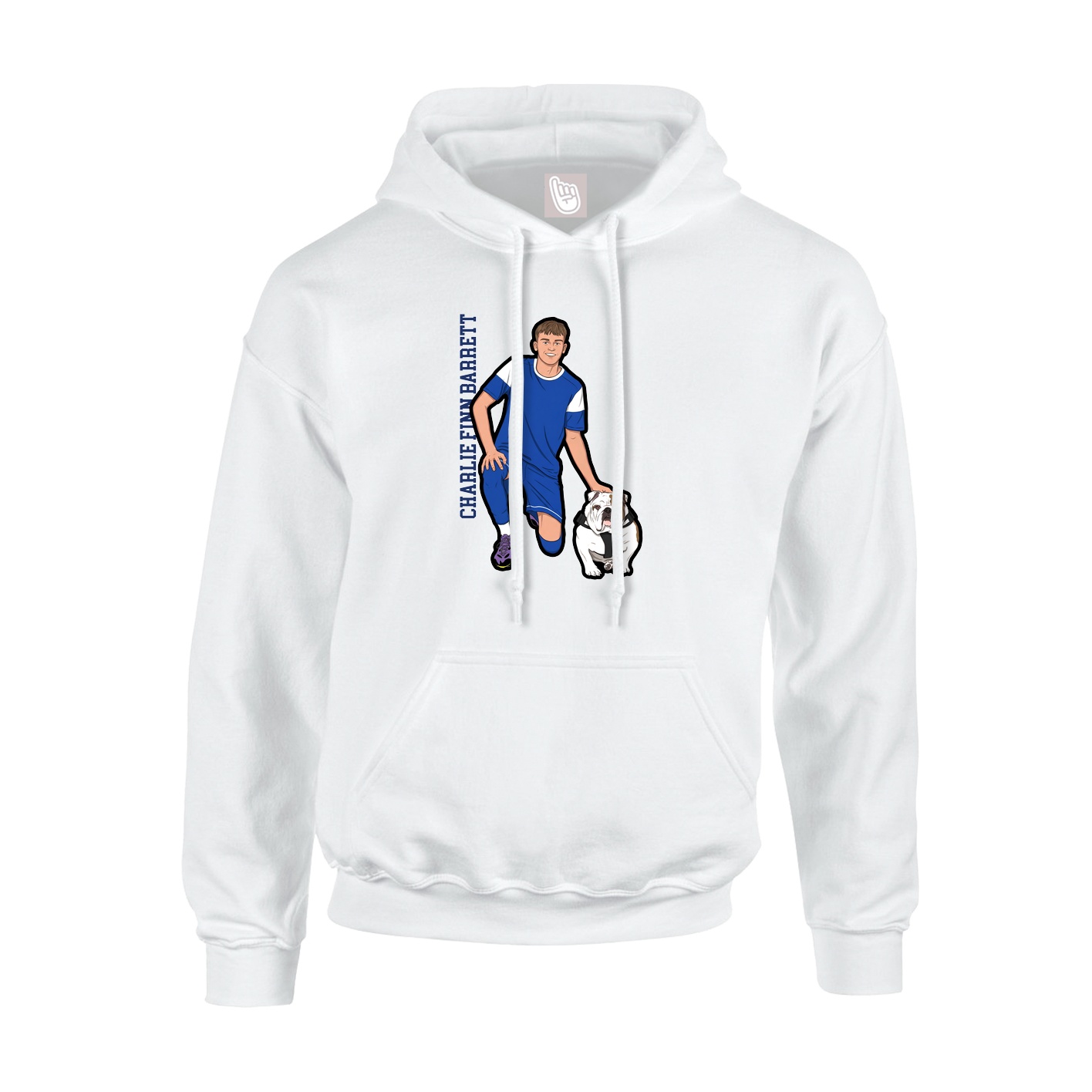 Youth Hoodie — Name Vertical in White