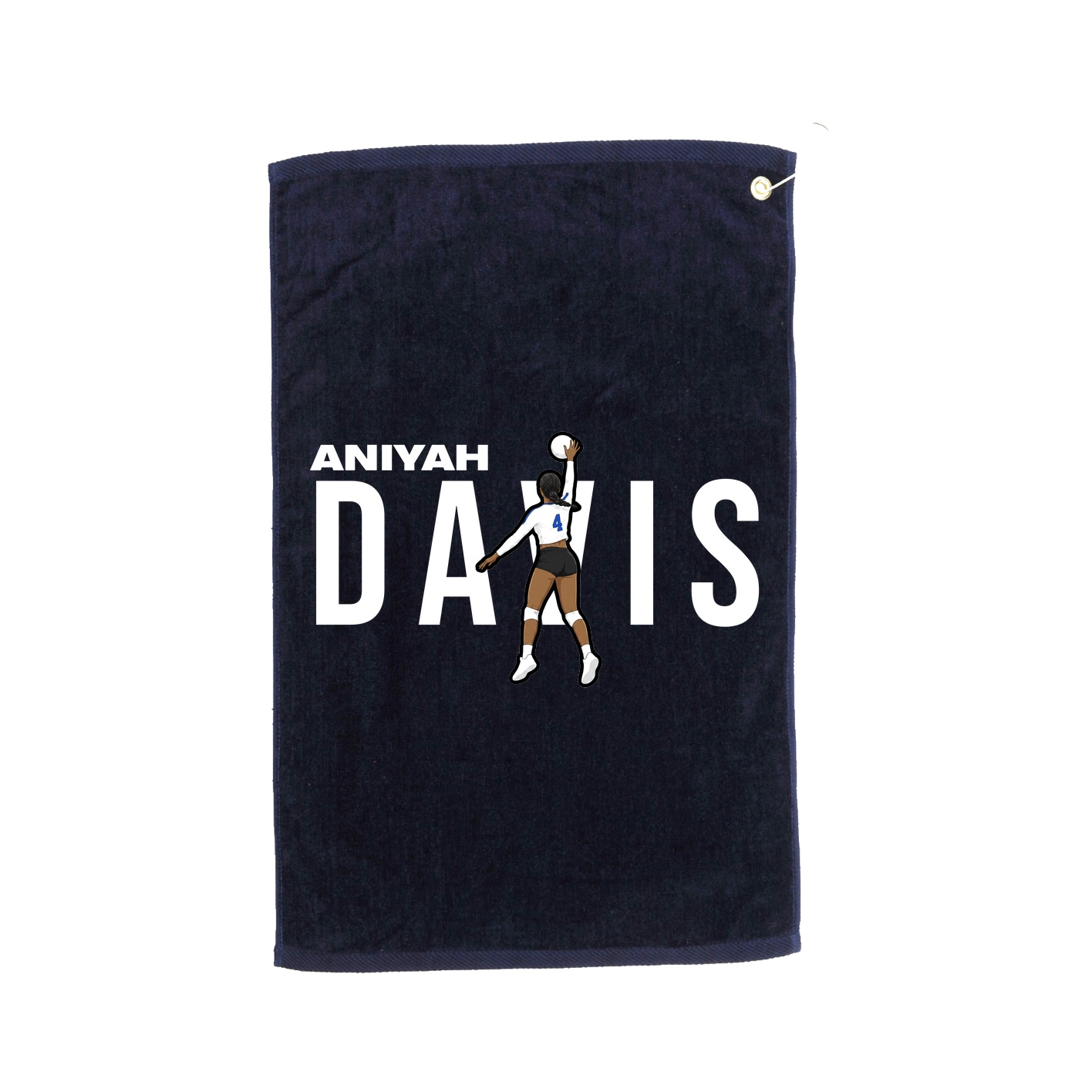 Golf Towel — Player Name in Navy