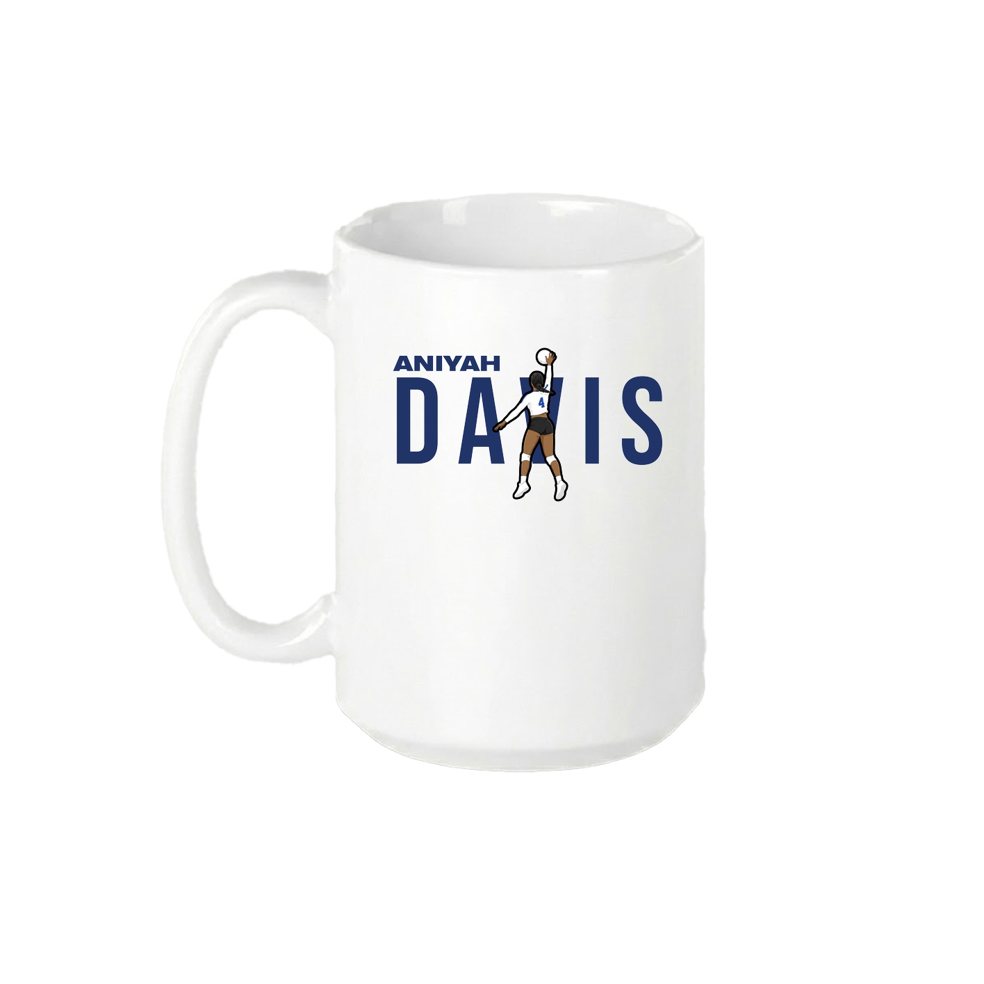 15oz Coffee Mug — Player Name in White