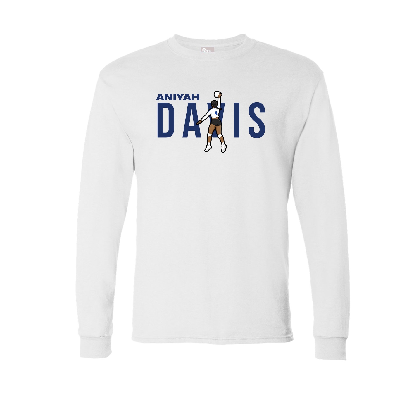 Long Sleeve Tee — Player Name in White
