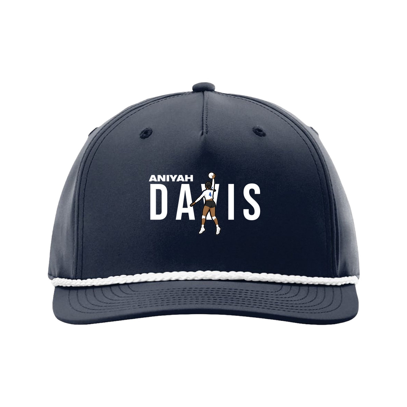 Five-Panel Classic Rope Cap — Player Name in Navy