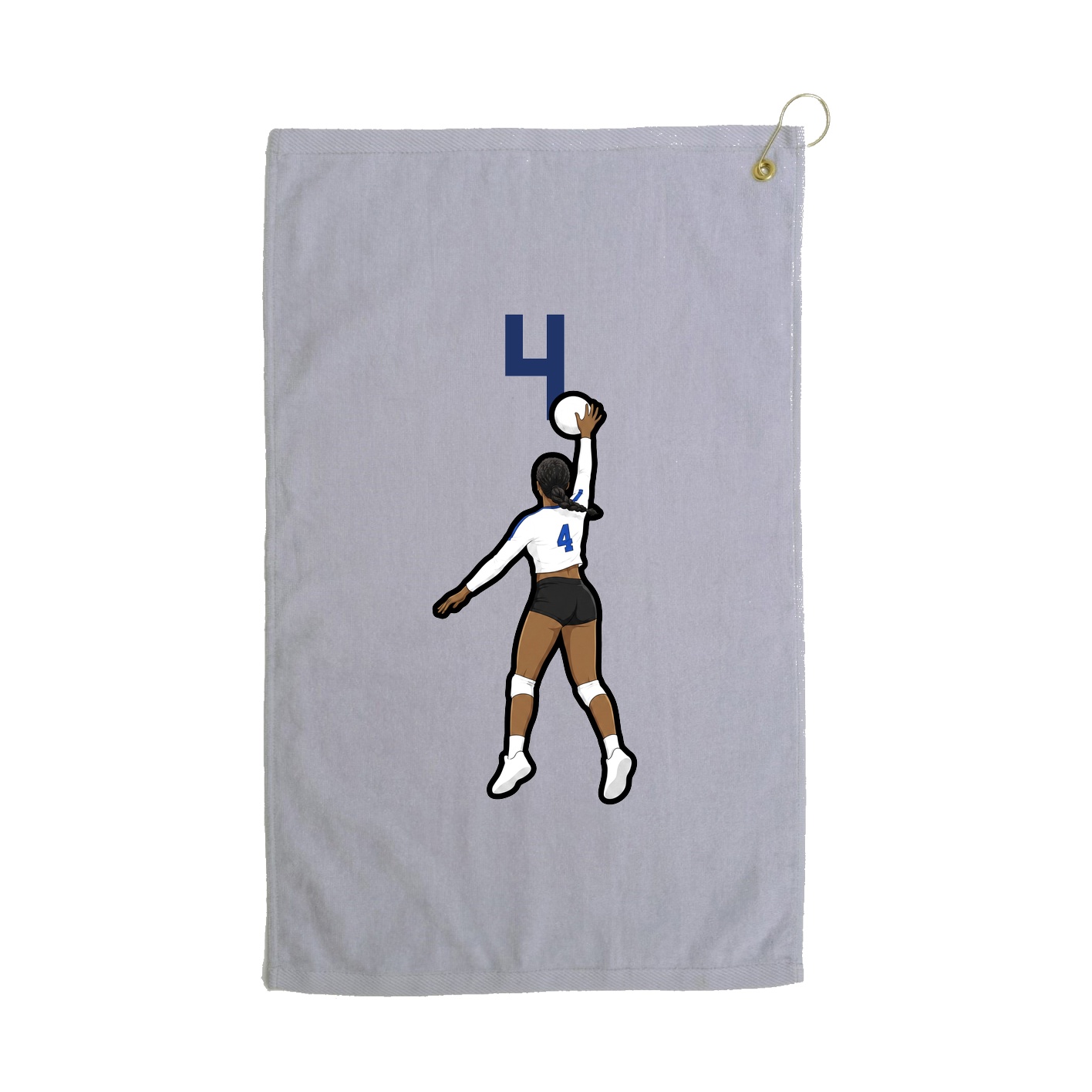 Golf Towel — Number Top in Grey