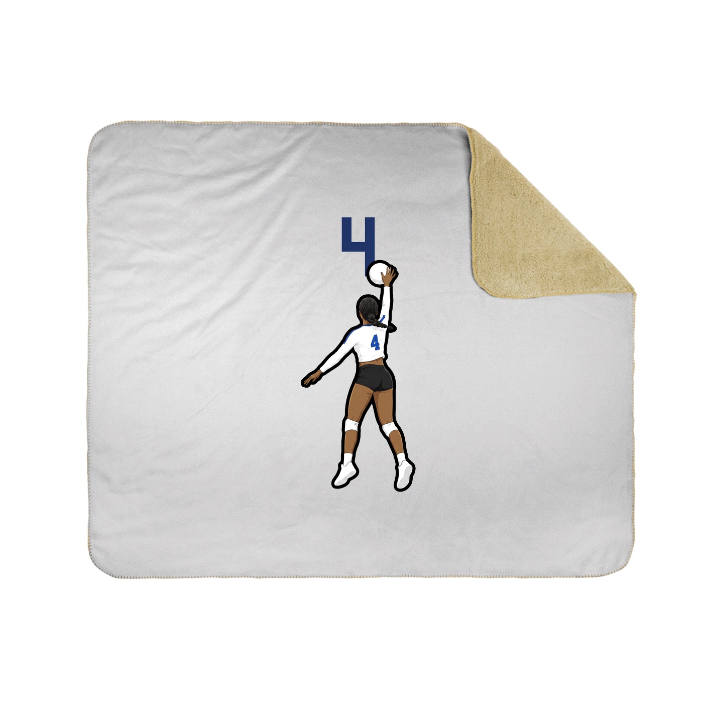 Throw Blanket — Number Top in White