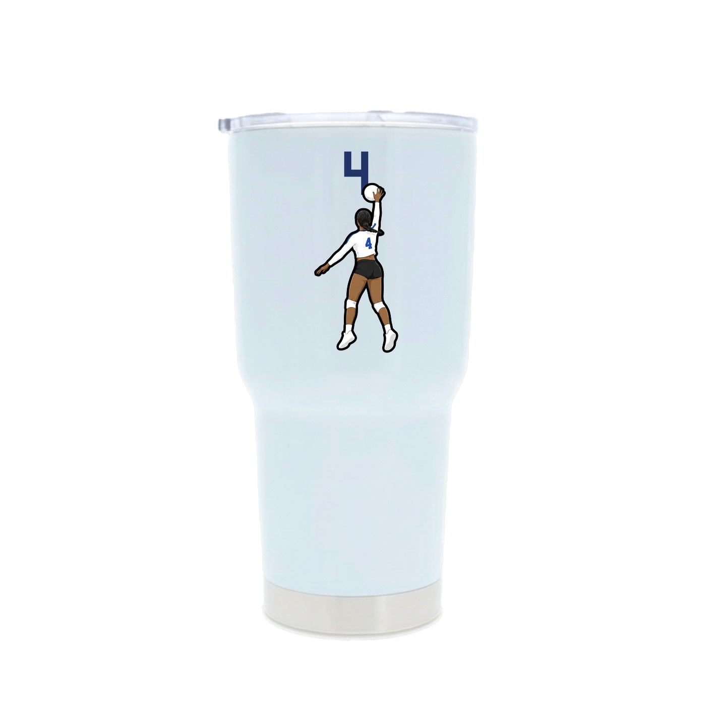 30oz Stainless Steel Tumbler — Number Top in White