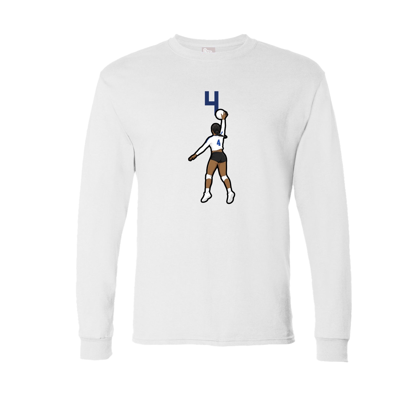 Long Sleeve Tee — Number Top in White
