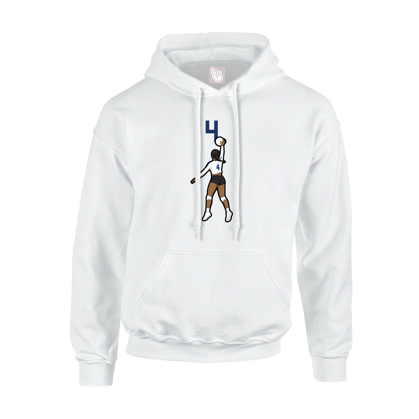 Hoodie — Number Top in White