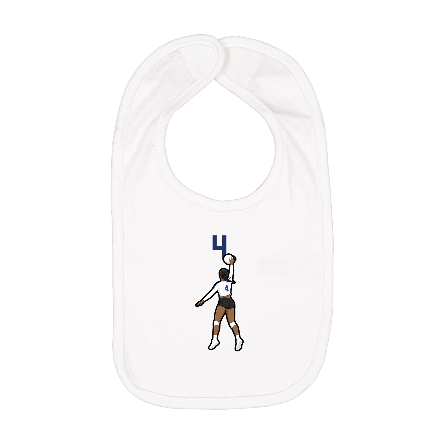 Infant Bib — Number Top in White