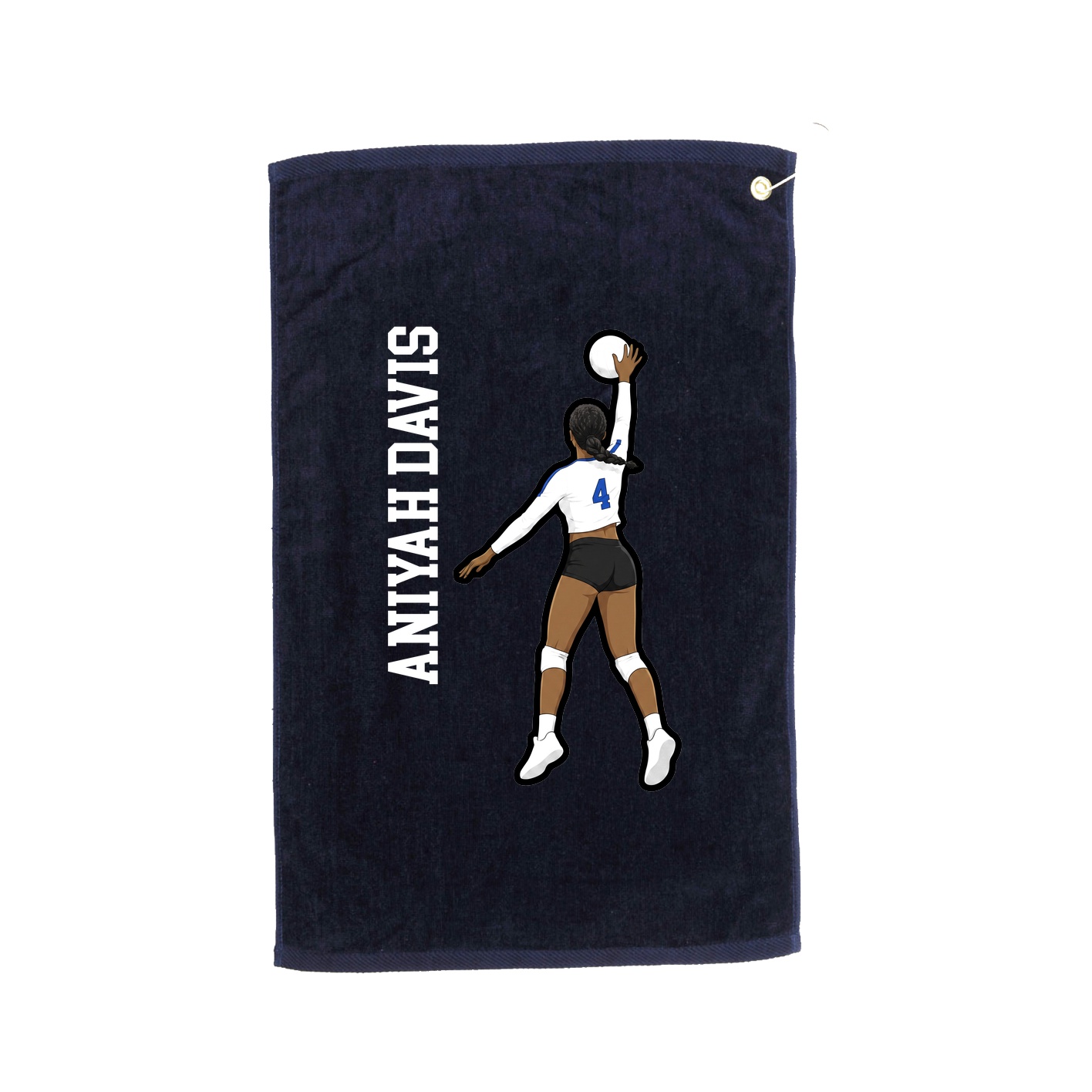 Golf Towel — Name Vertical in Navy