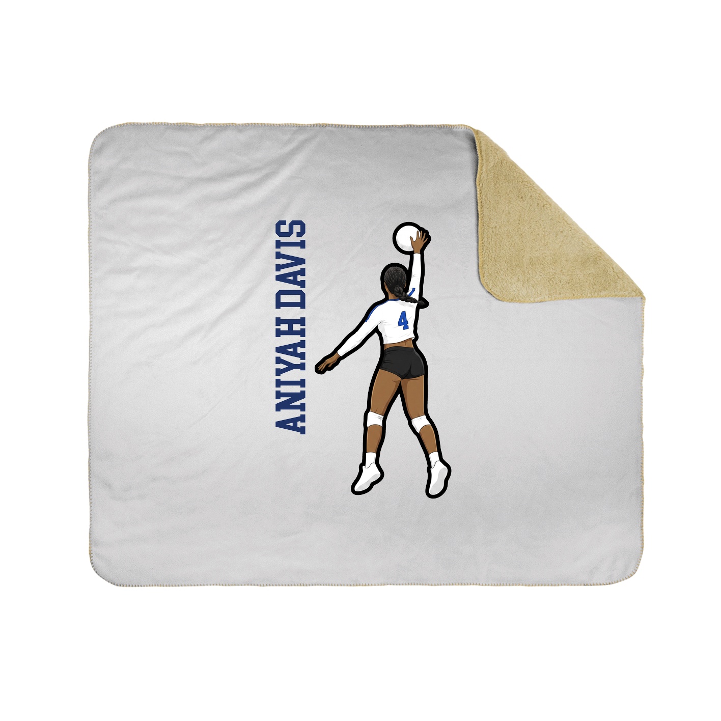 Throw Blanket — Name Vertical in White