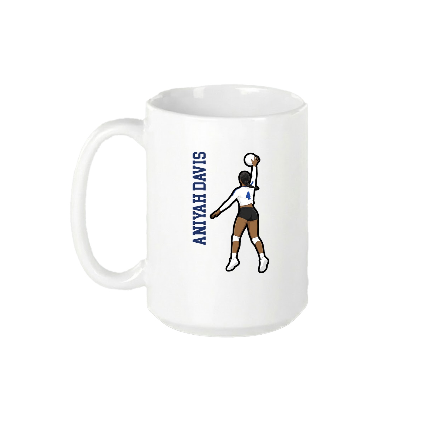 15oz Coffee Mug — Name Vertical in White