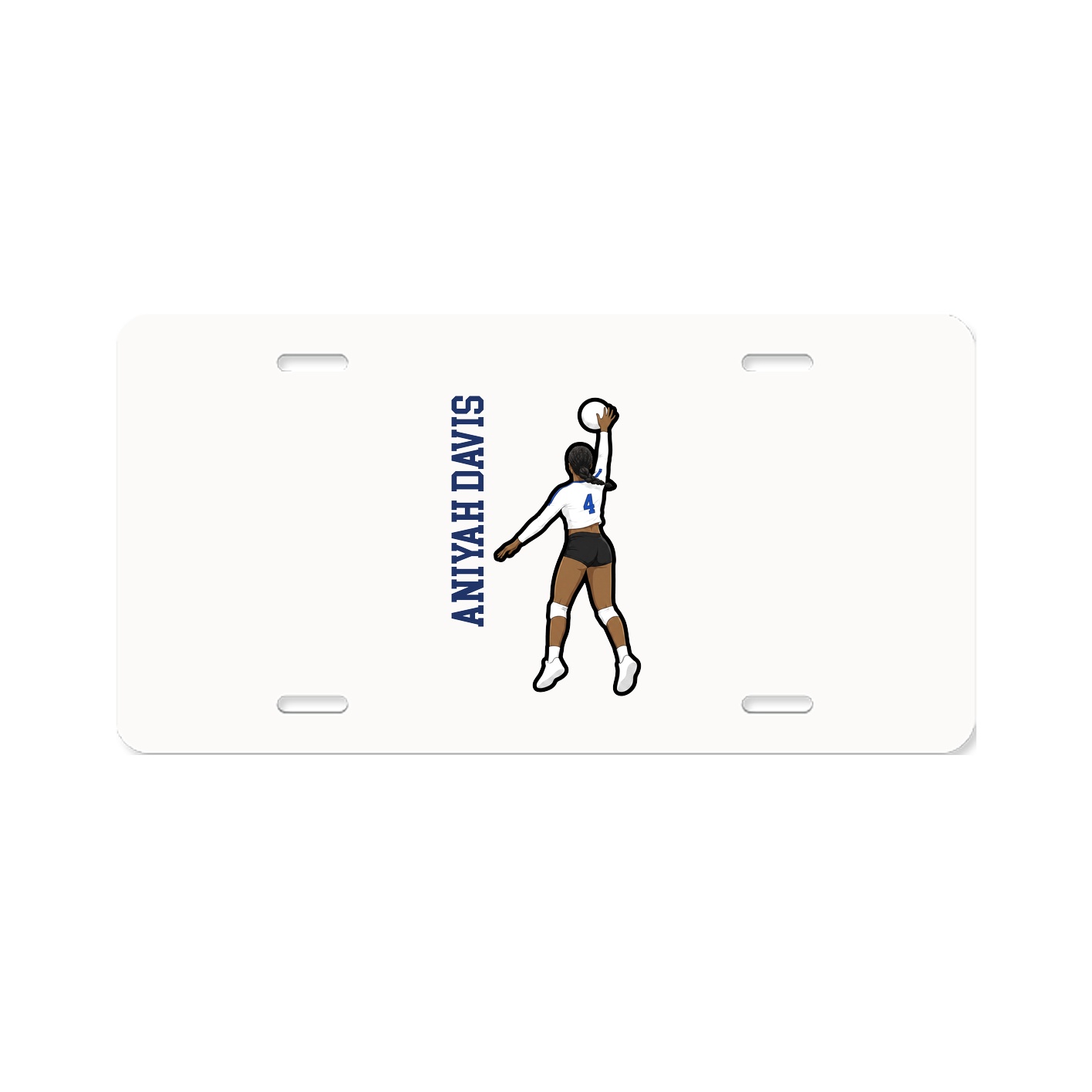 License Plate — Name Vertical in Classic