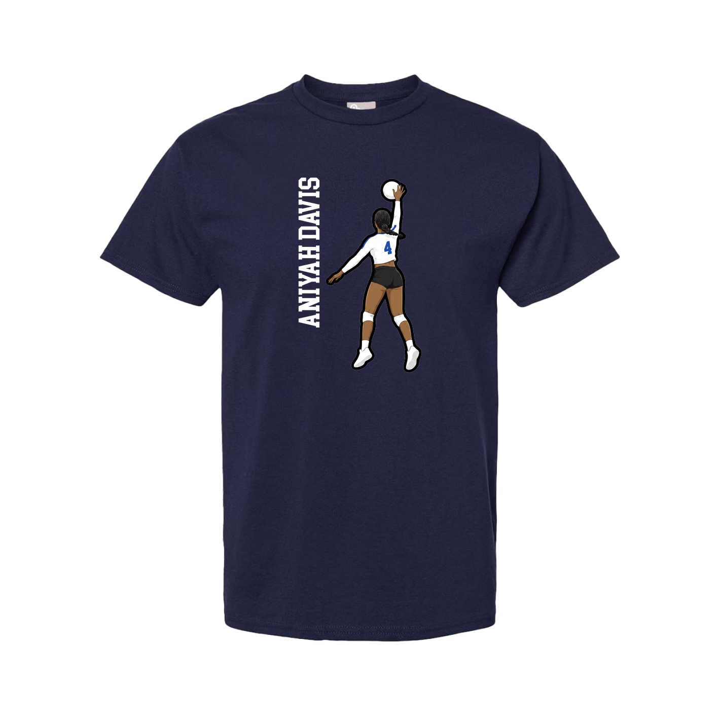 Tee — Name Vertical in Navy