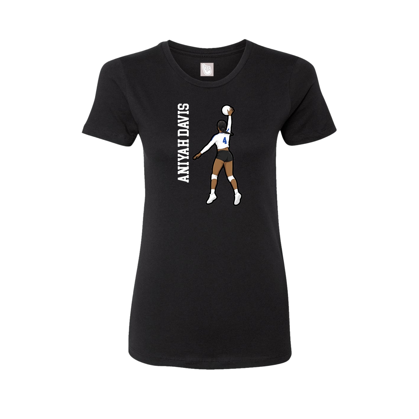Fitted Women's Tee — Name Vertical in Black