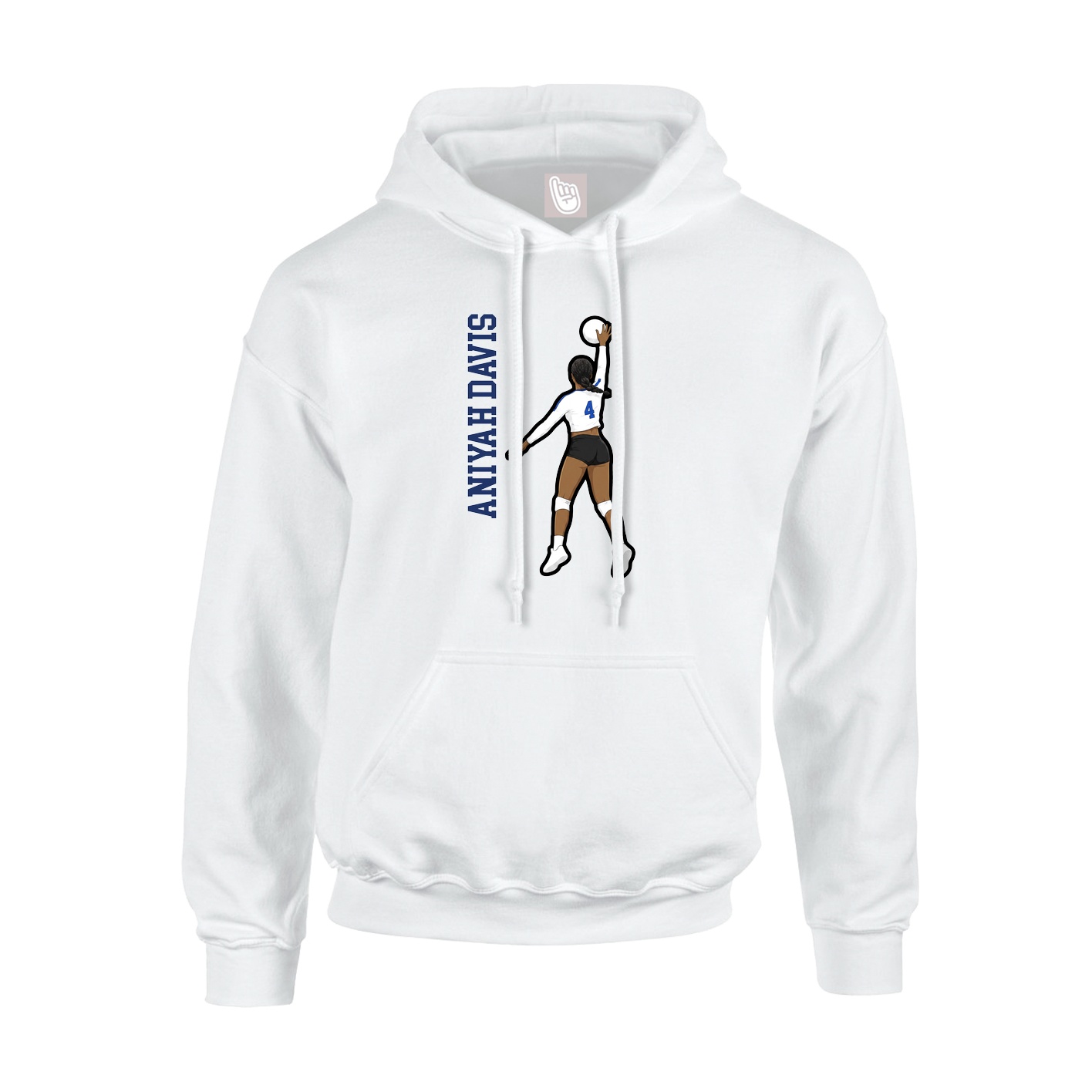 Hoodie — Name Vertical in White