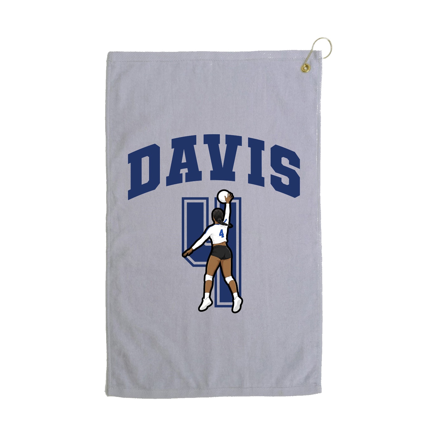 Golf Towel — Number in Grey