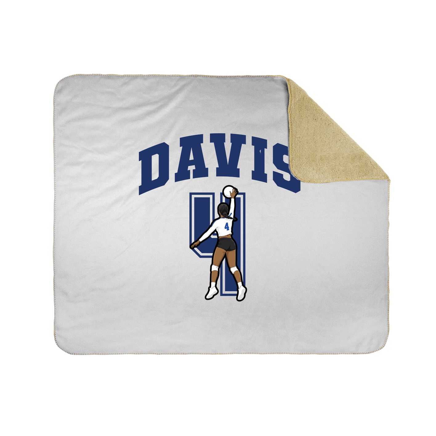 Throw Blanket — Number in White