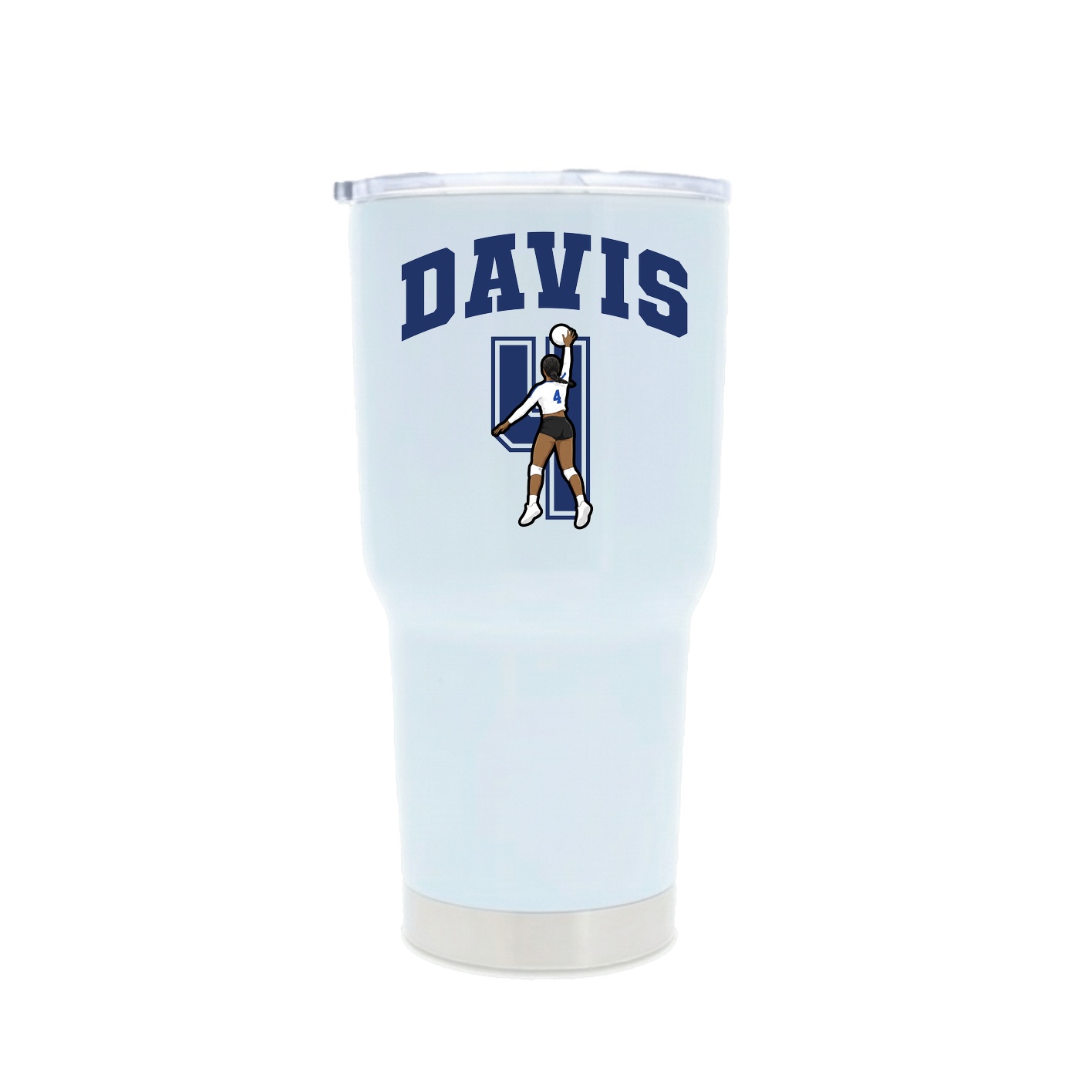 30oz Stainless Steel Tumbler — Number in White