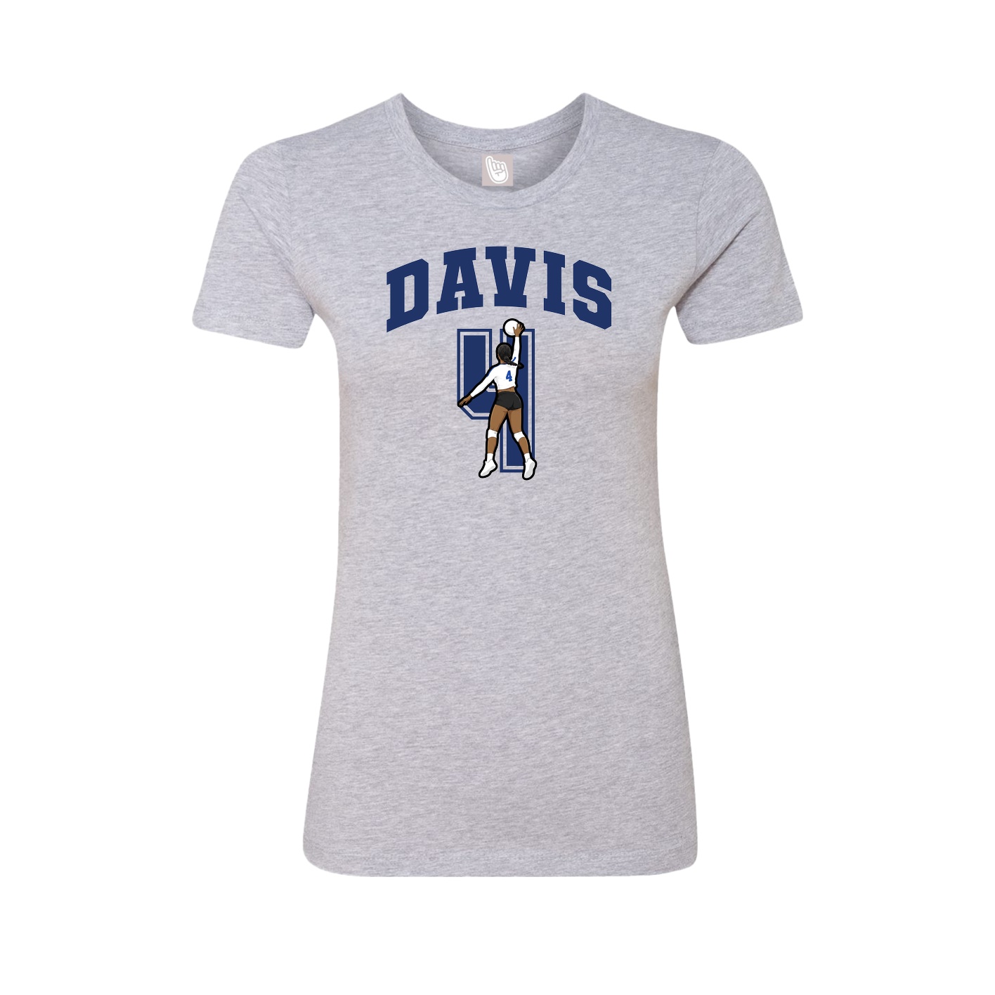 Fitted Women's Tee — Number in Grey