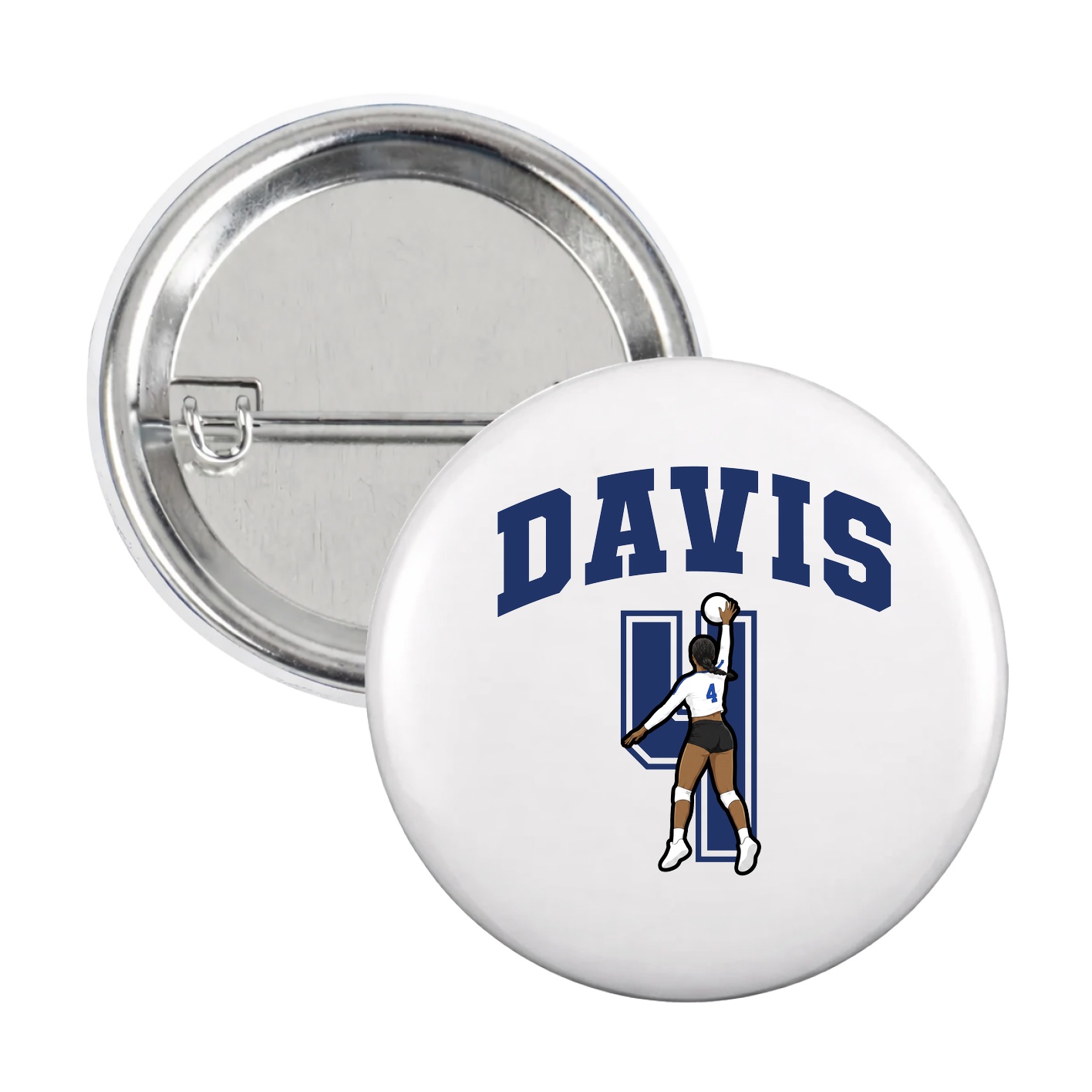 Game Day Button — Number in White