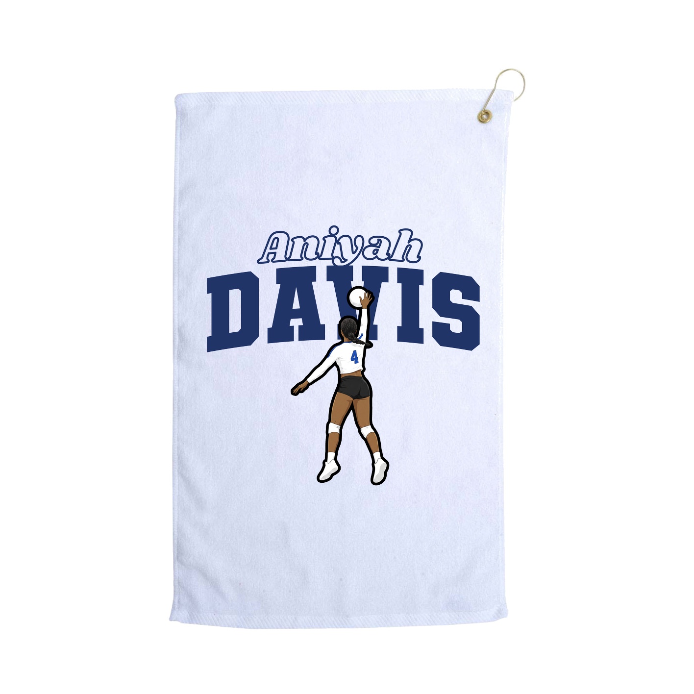 Golf Towel — Name Arch in White