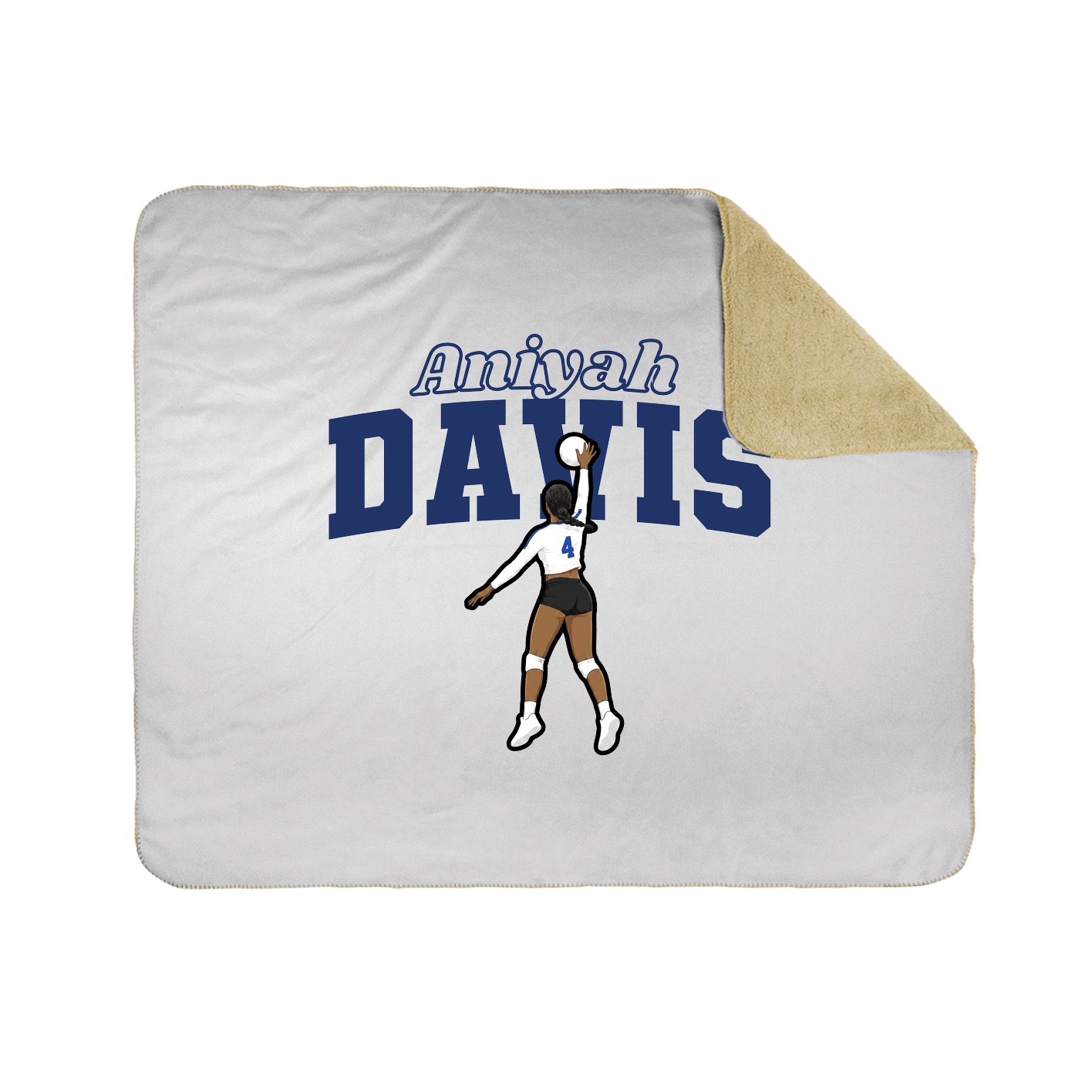 Throw Blanket — Name Arch in White