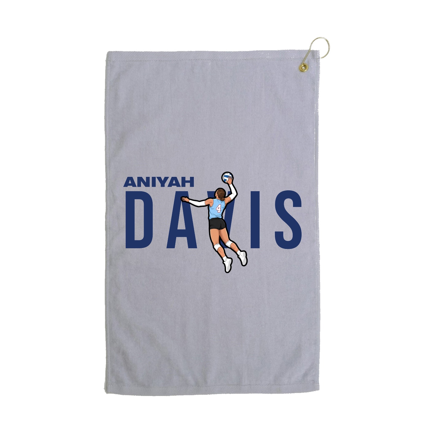 Golf Towel — Player Name in Grey