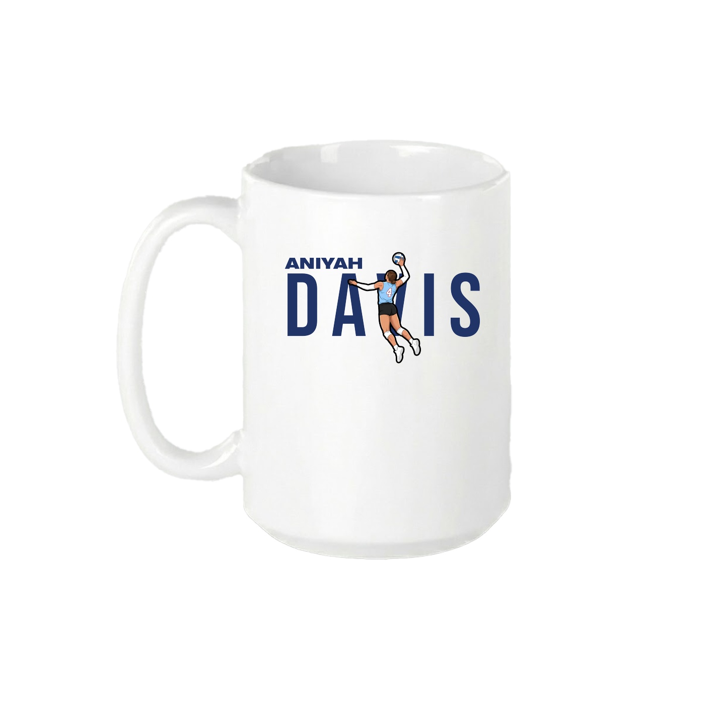 15oz Coffee Mug — Player Name in White