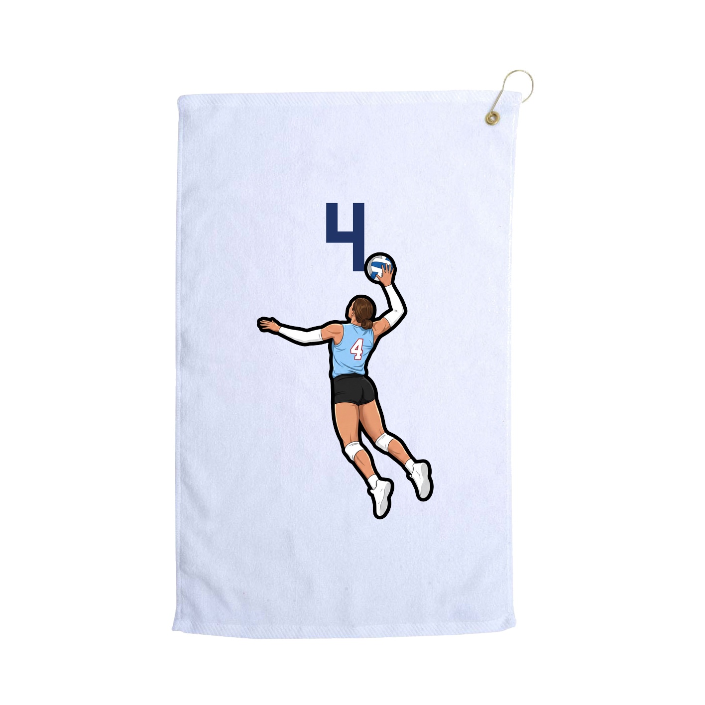 Golf Towel — Number Top in White