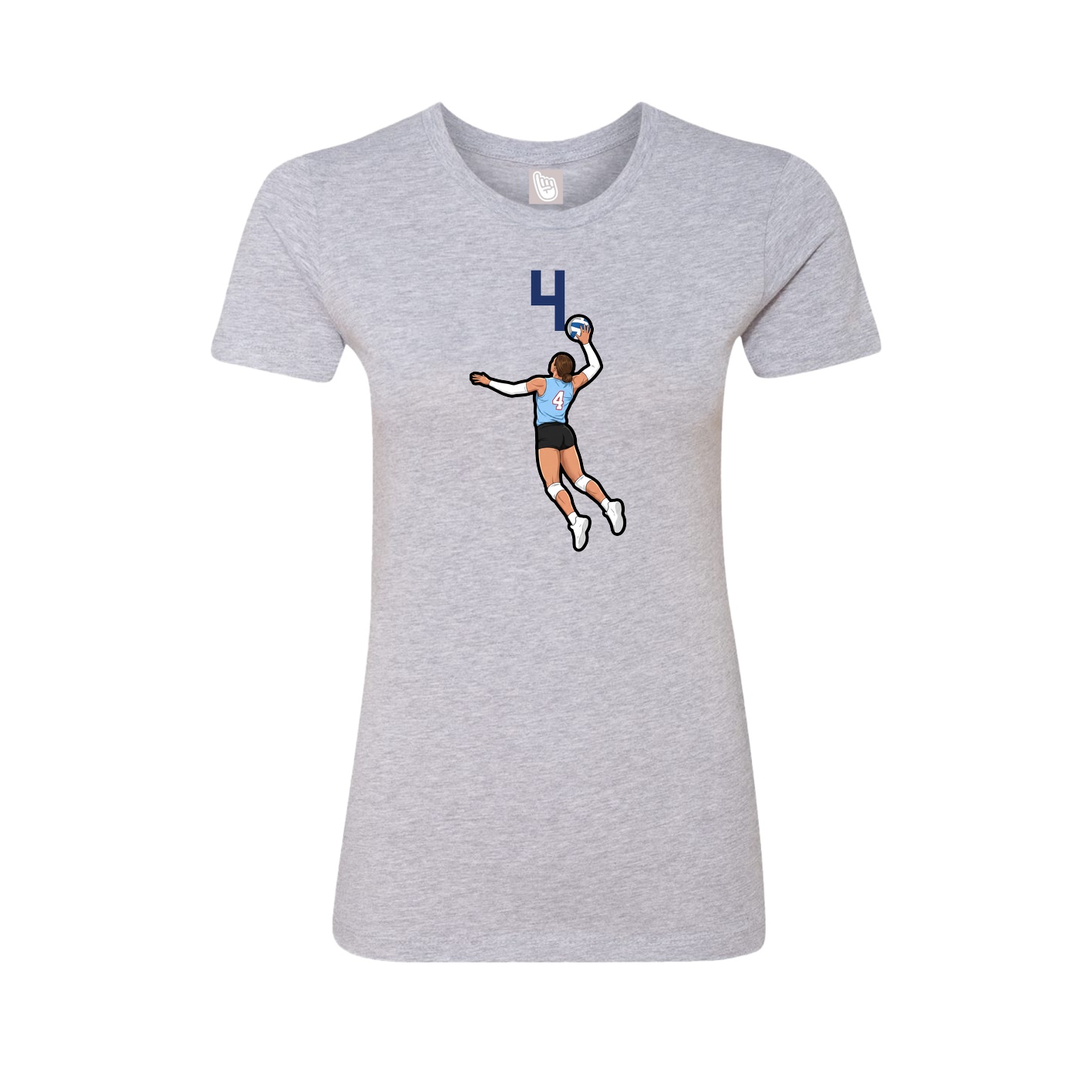 Womens Tee — Number Top in Grey