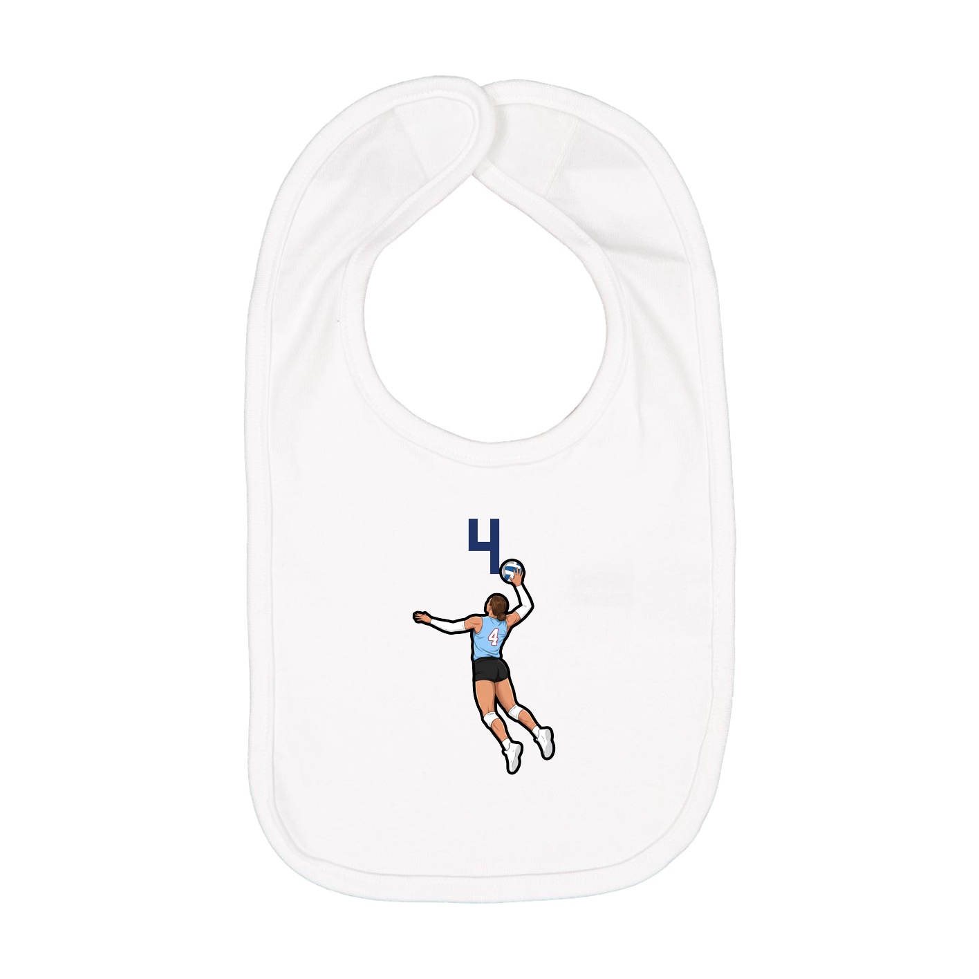 Infant Bib — Number Top in White