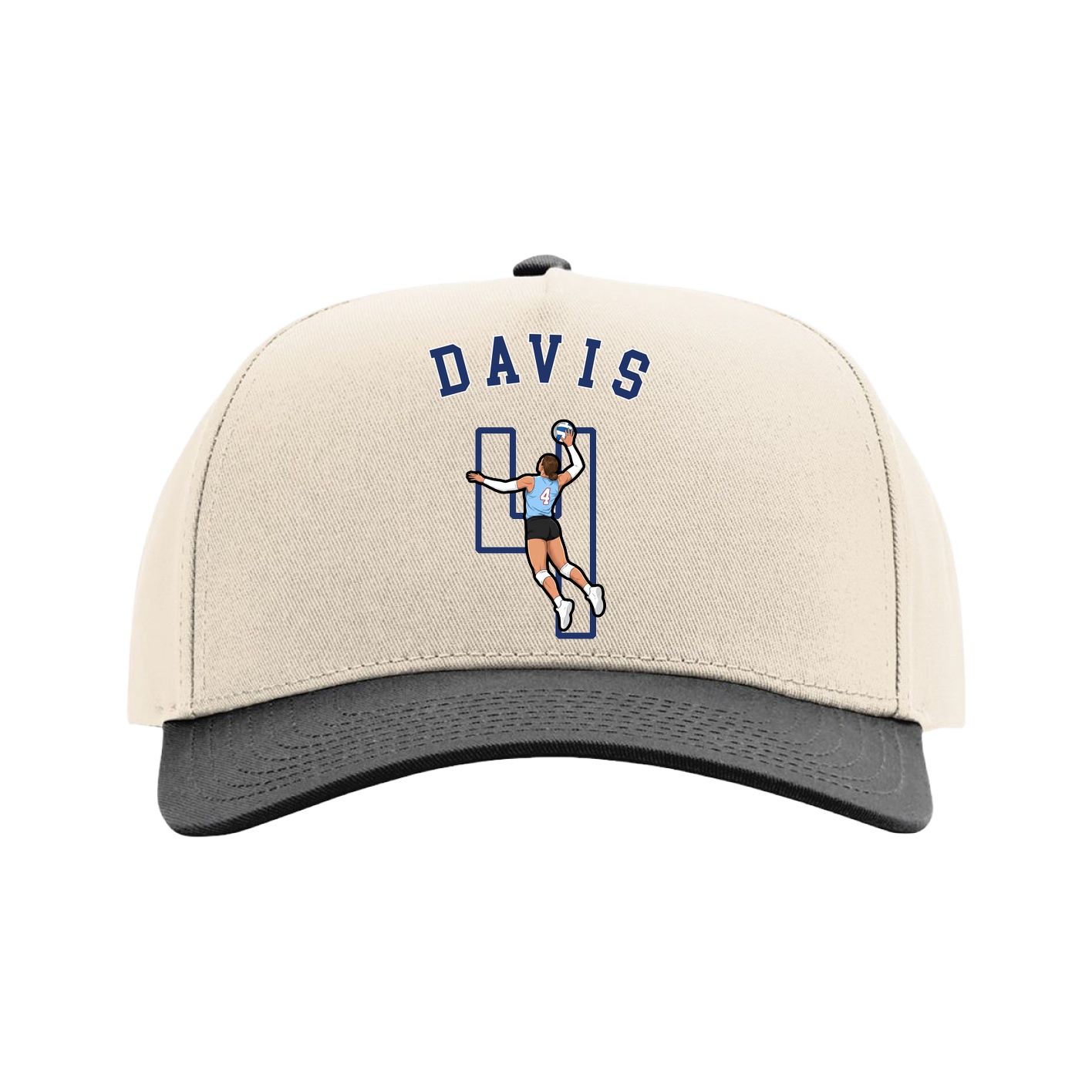 Full Fabric Five-Panel Champ Cap — Shirsey Arch in Cream/Black