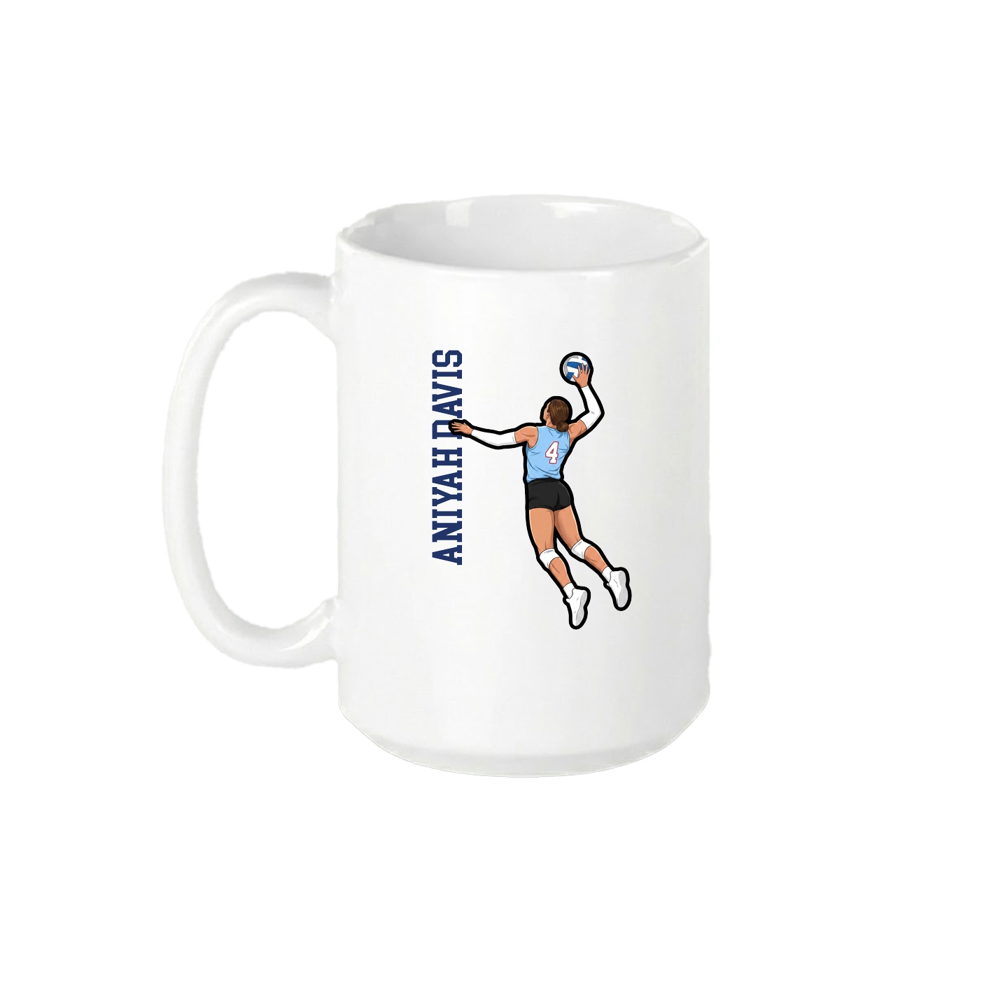 15oz Coffee Mug — Name Vertical in White