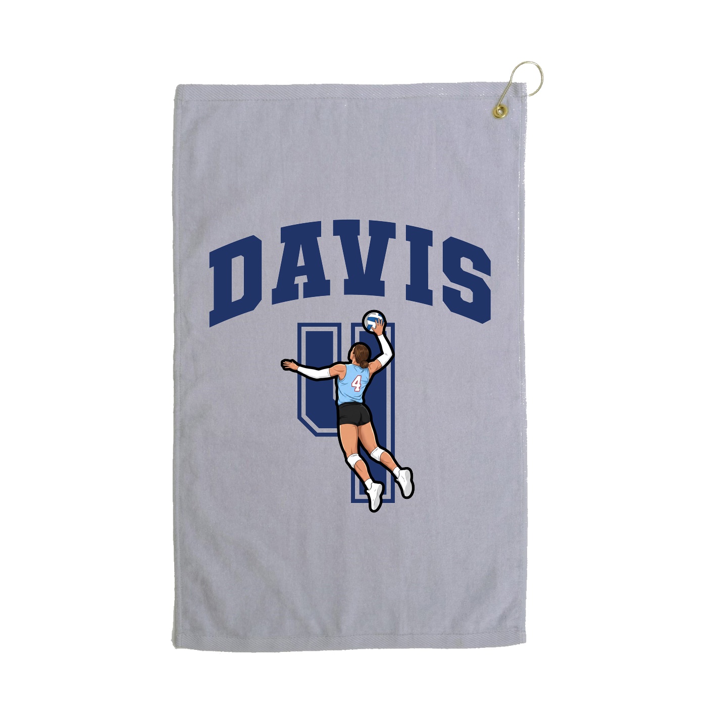 Golf Towel — Number in Grey