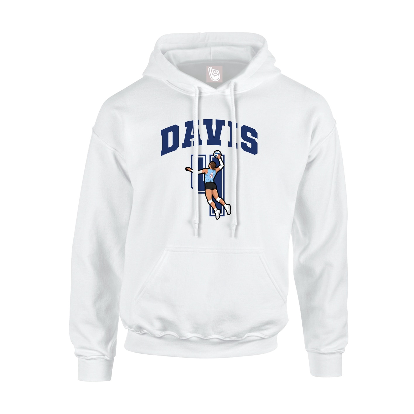 Hoodie — Number in White