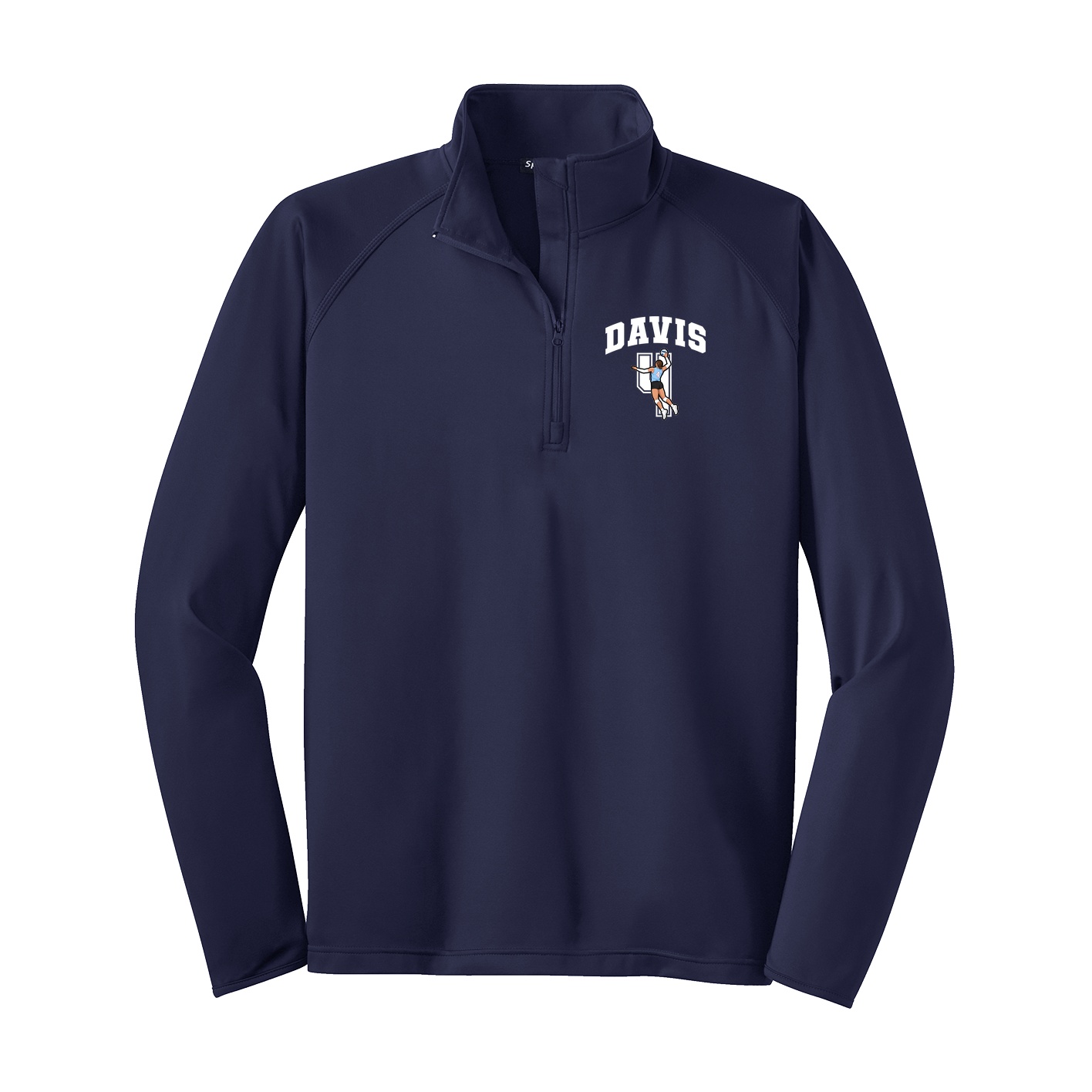 Q-Zip Pullover — Number in Navy