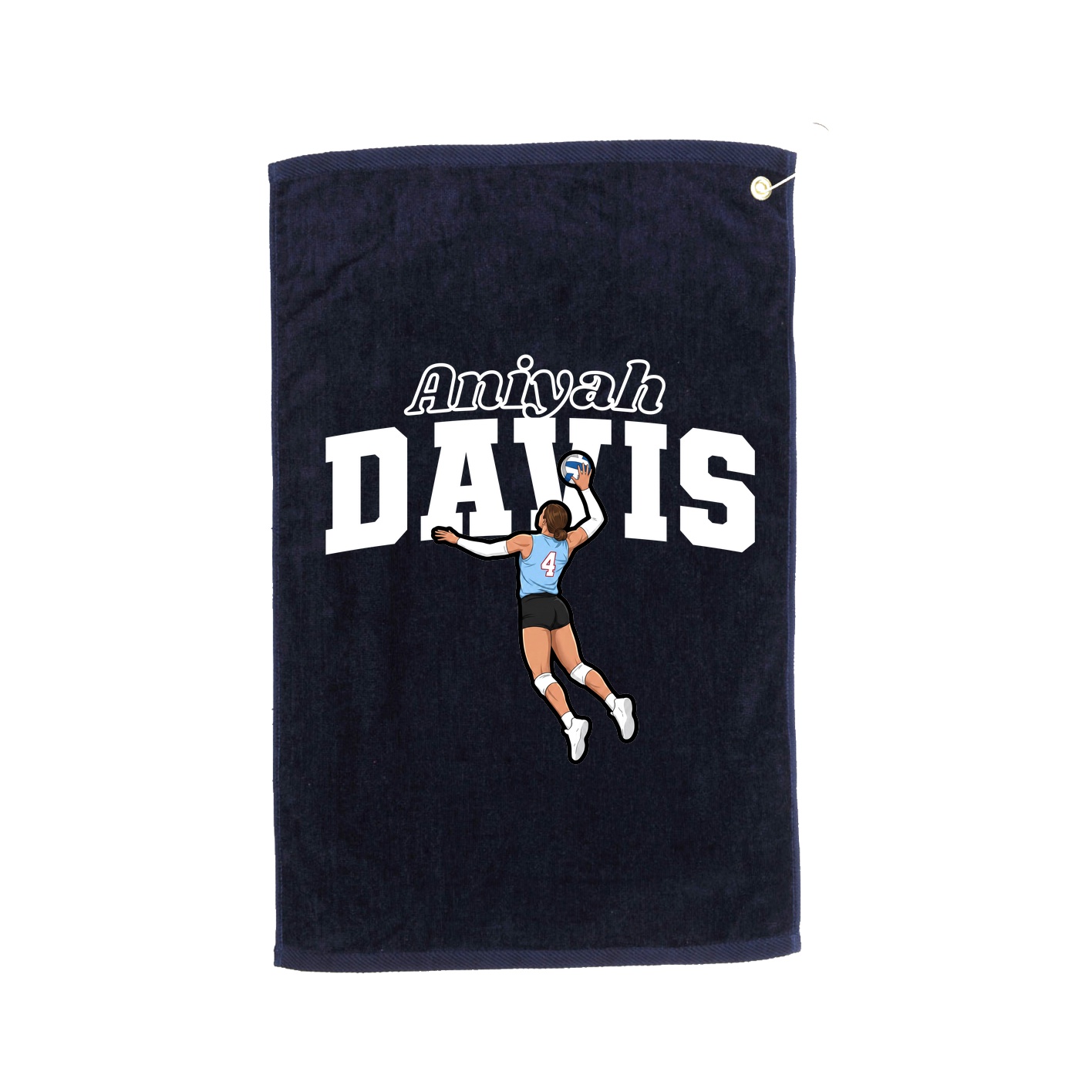 Golf Towel — Name Arch in Navy