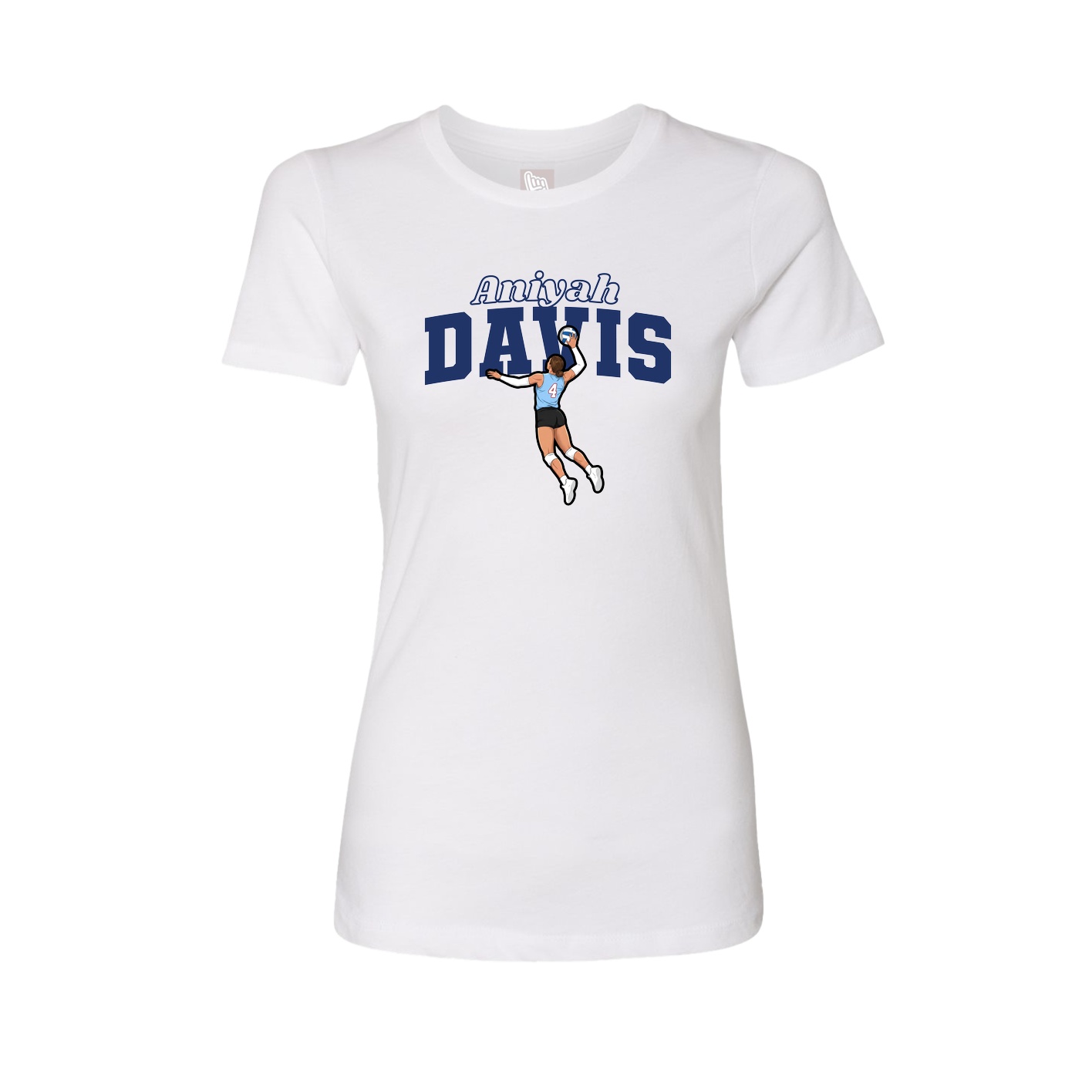 Womens Tee — Name Arch in White