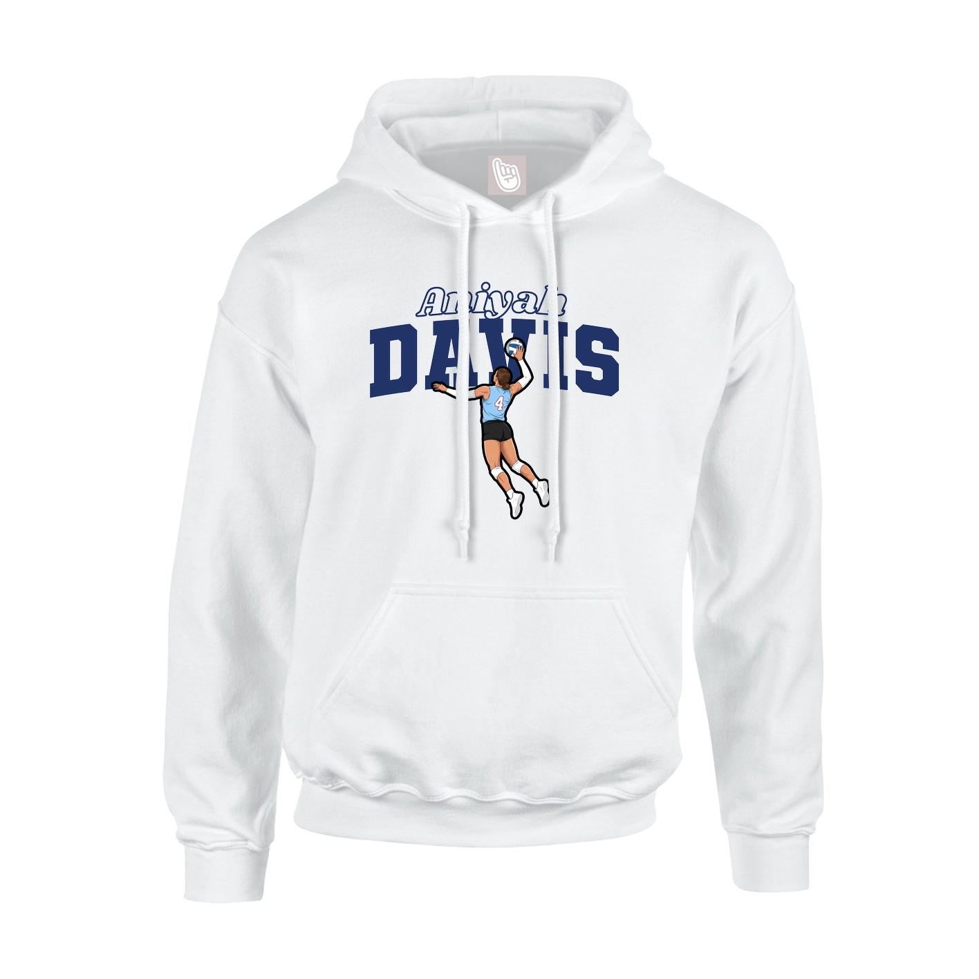 Youth Hoodie — Name Arch in White