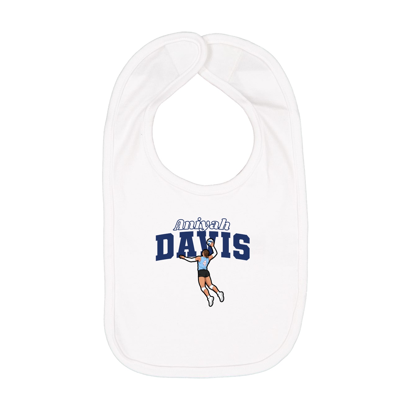 Infant Bib — Name Arch in White