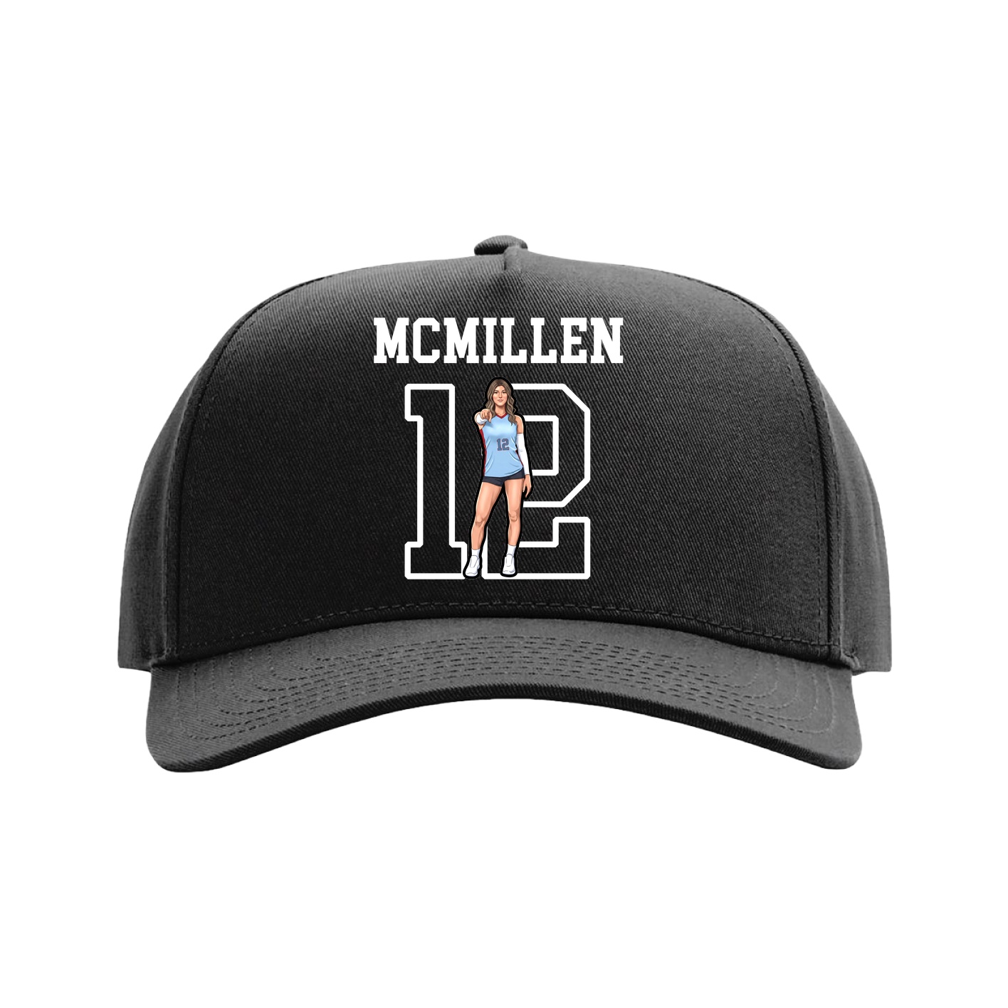 Full Fabric Five-Panel Champ Cap — Shirsey in Black