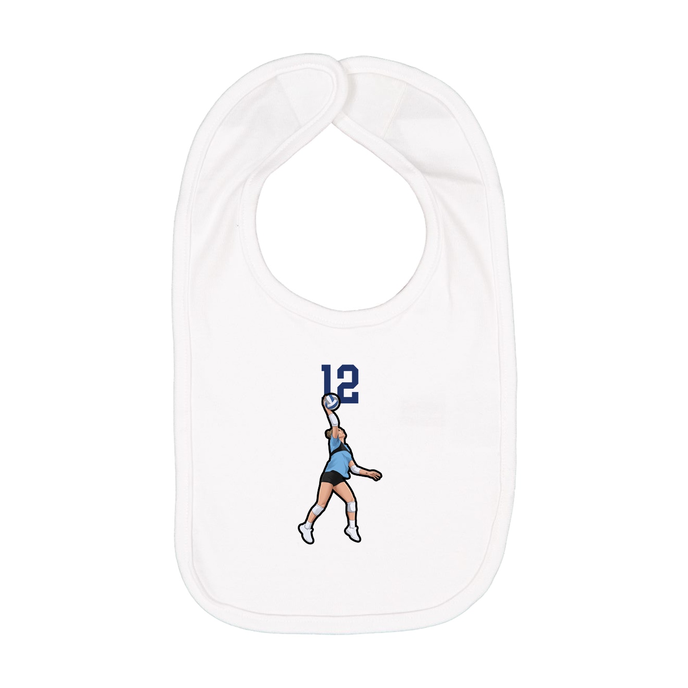 Infant Bib — Number Top in White