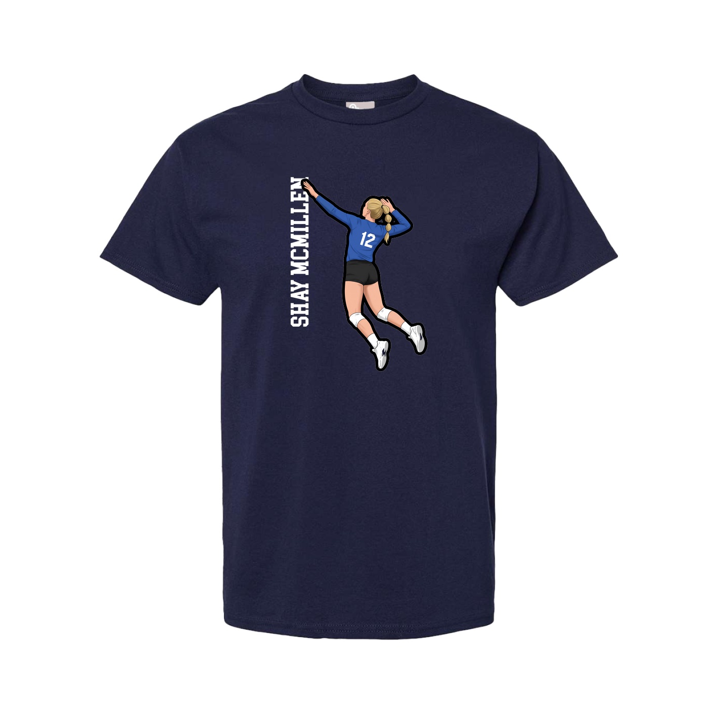 Tee — Name Vertical in Navy