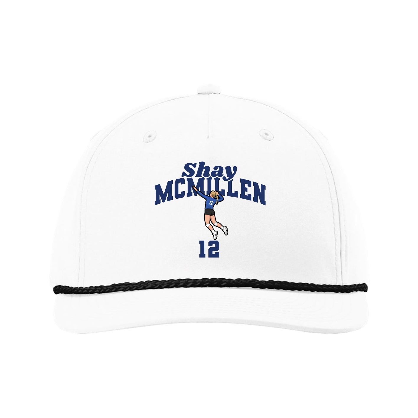 Five-Panel Classic Rope Cap — Signature Arch in White