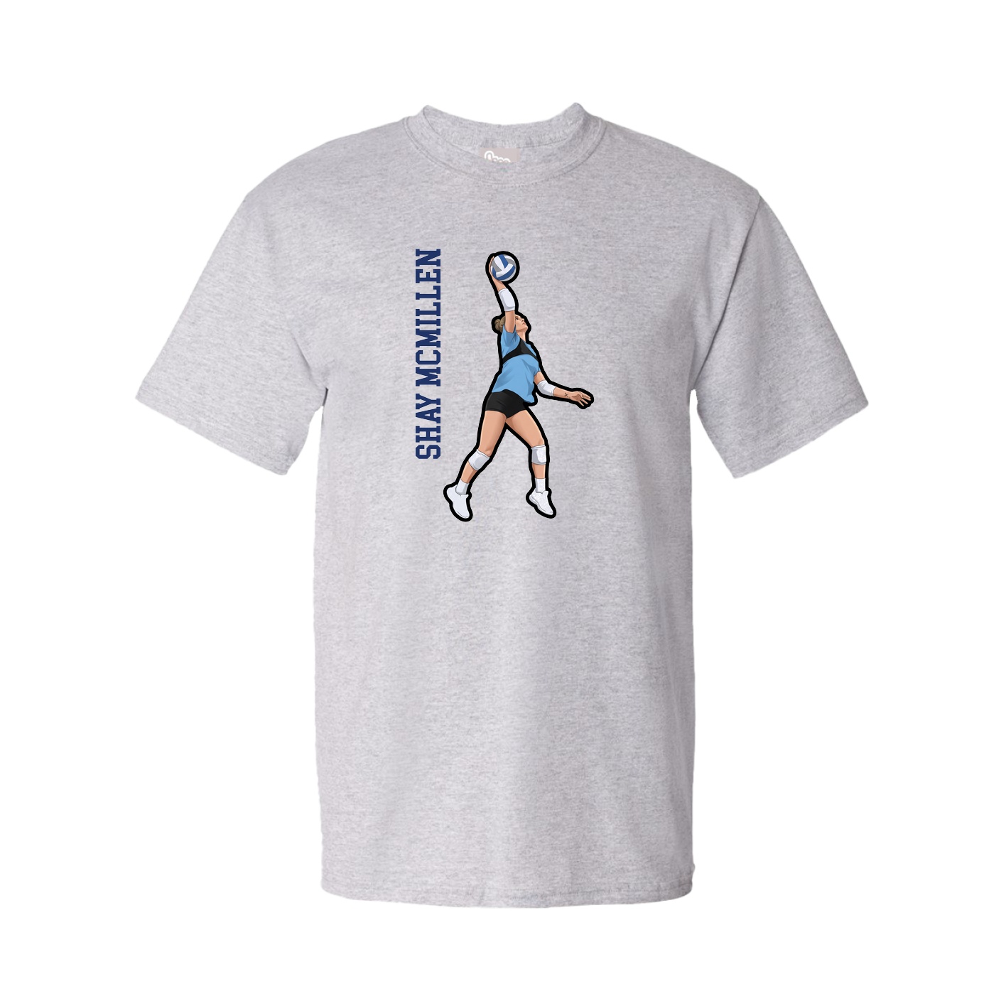 Youth Tee — Name Vertical in Grey
