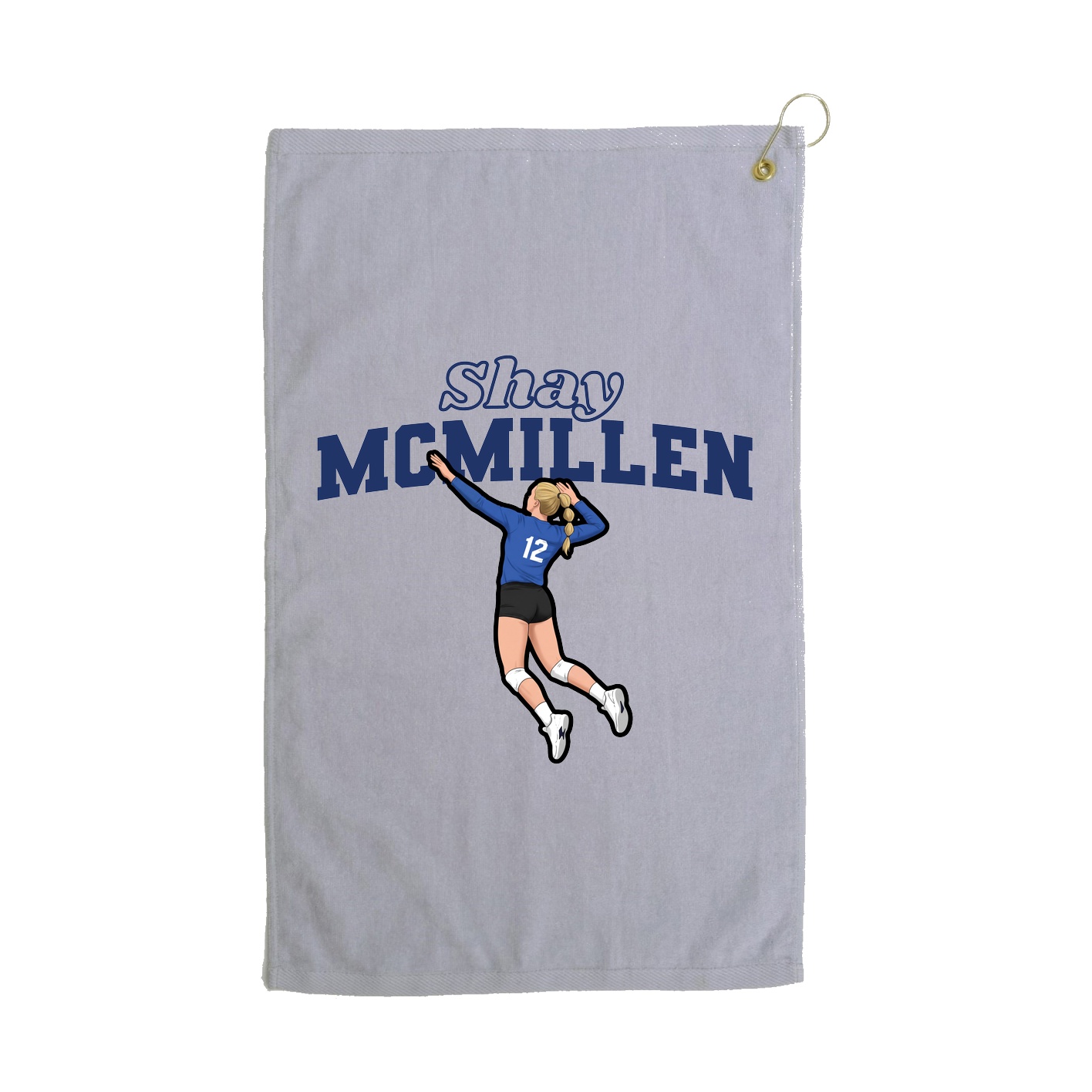 Golf Towel — Name Arch in Grey