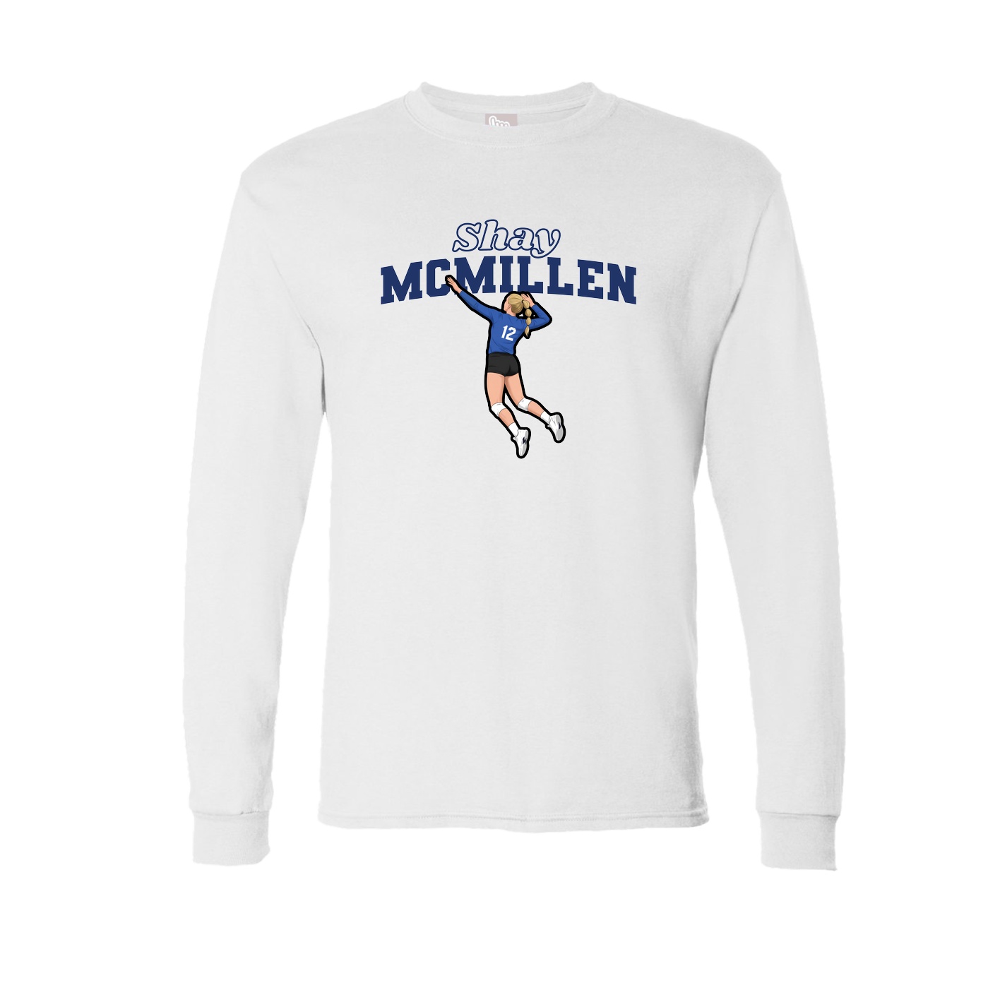 Long Sleeve Tee — Name Arch in White